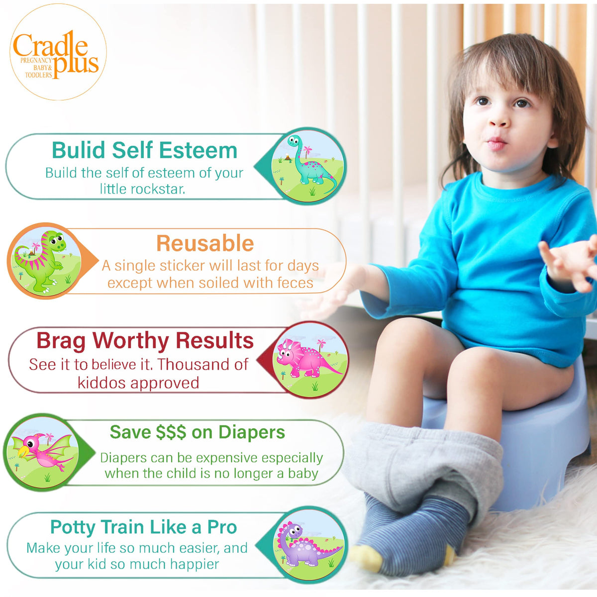 Paquete de pegatinas de entrenamiento para ir al baño mágico, calcomanía mágica para asiento de entrenamiento para ir al baño | Pegatina de inodoro para niña y niño pequeño | Paquete de 5 con libro