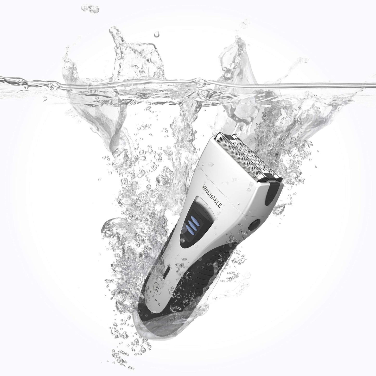 Maquinilla de afeitar eléctrica para hombres, YASUN para hombres, afeitadora eléctrica impermeable IPX7 para hombres con recortadora de barba pop-up recargable, inalámbrica YS5800 plateado y negro