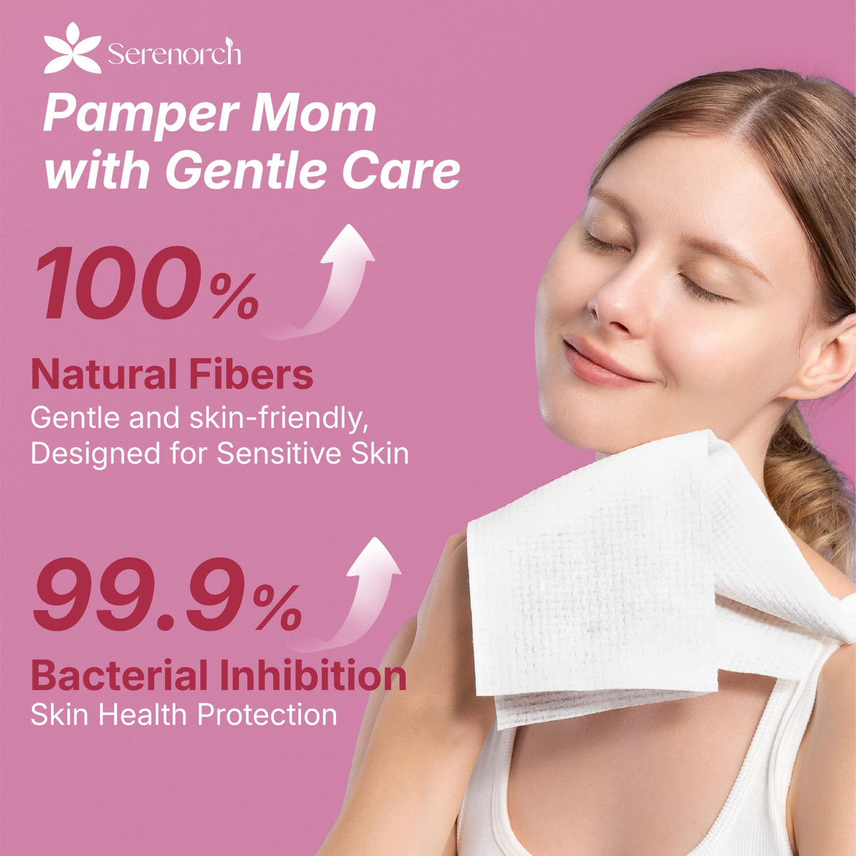 Serenorch - Toallas faciales desechables, regalos para el día de la madre, 10 x 12 pulgadas, regalos para mamá de hija hijo, toallas faciales ultra gruesas, removedor de maquillaje extra suave, 50