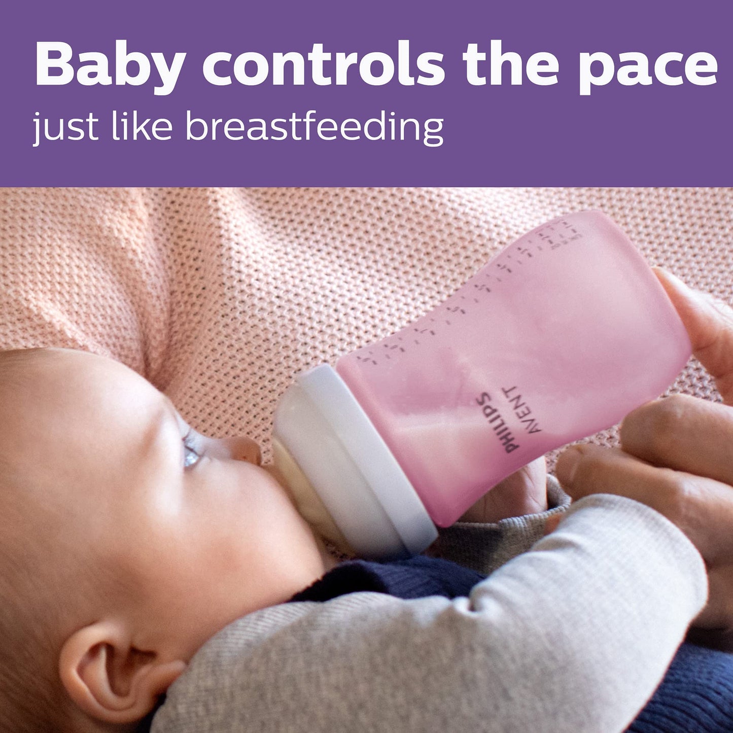 Biberón Natural Philips AVENT Rosa con Pezón de Respuesta Natural, Juego de Regalo para Bebé