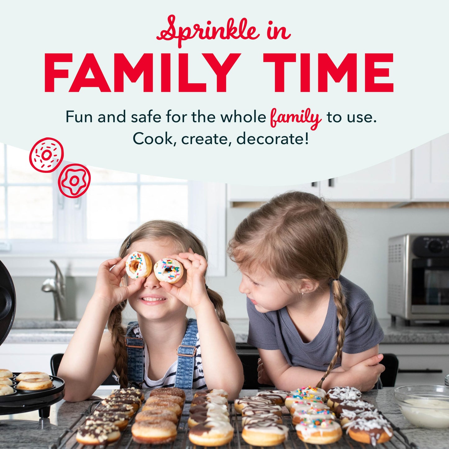 DASH Mini máquina para hacer donas para desayunos, aperitivos, postres y más aptos para niños, con superficie antiadherente, hace 7 donuts - Aqua