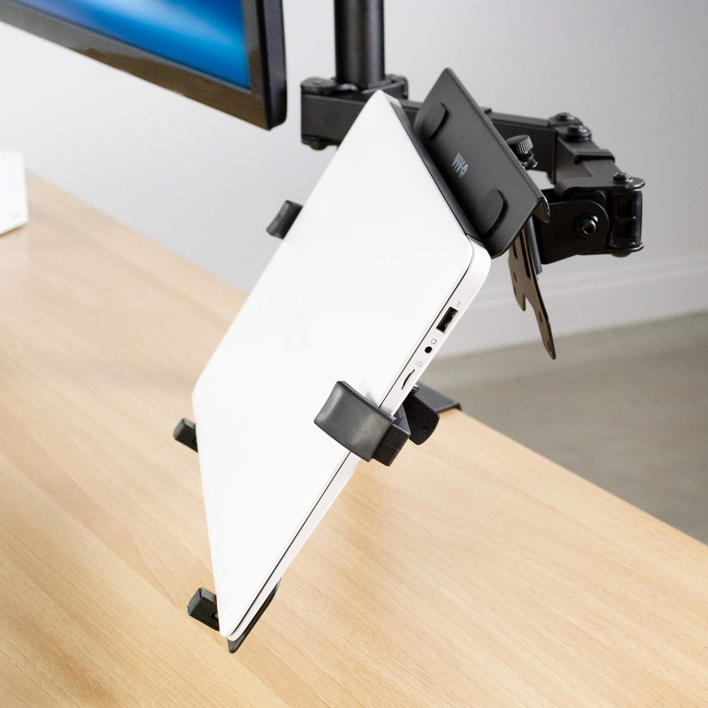 Soporte Universal Ajustable para Portátil Vivo Plata para Brazos de Monitor VESA