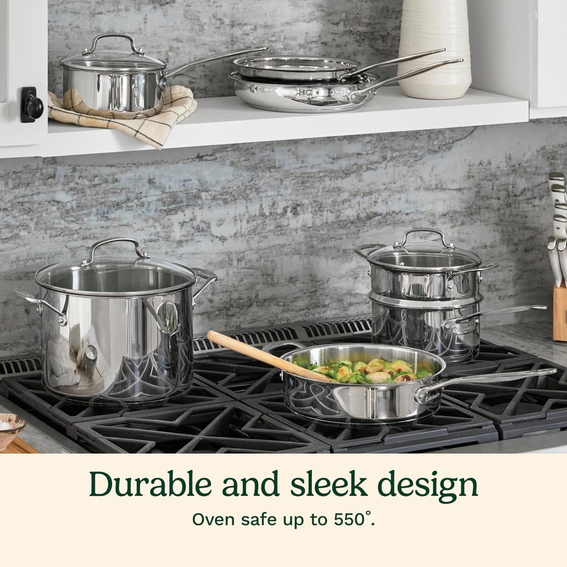 Cuisinart - Juego de utensilios de cocina de 11 piezas, colección clásica de acero inoxidable del chef 77-11G