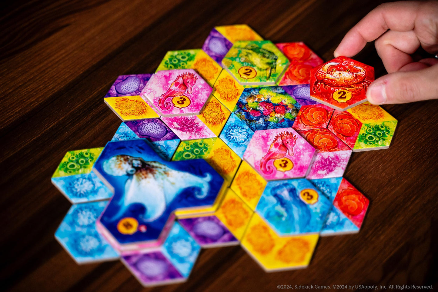 Juego de Mesa AQUA Sidekick Games Arte de Vincent Dutrait Oceanico Estratégico para Adultos y Familia