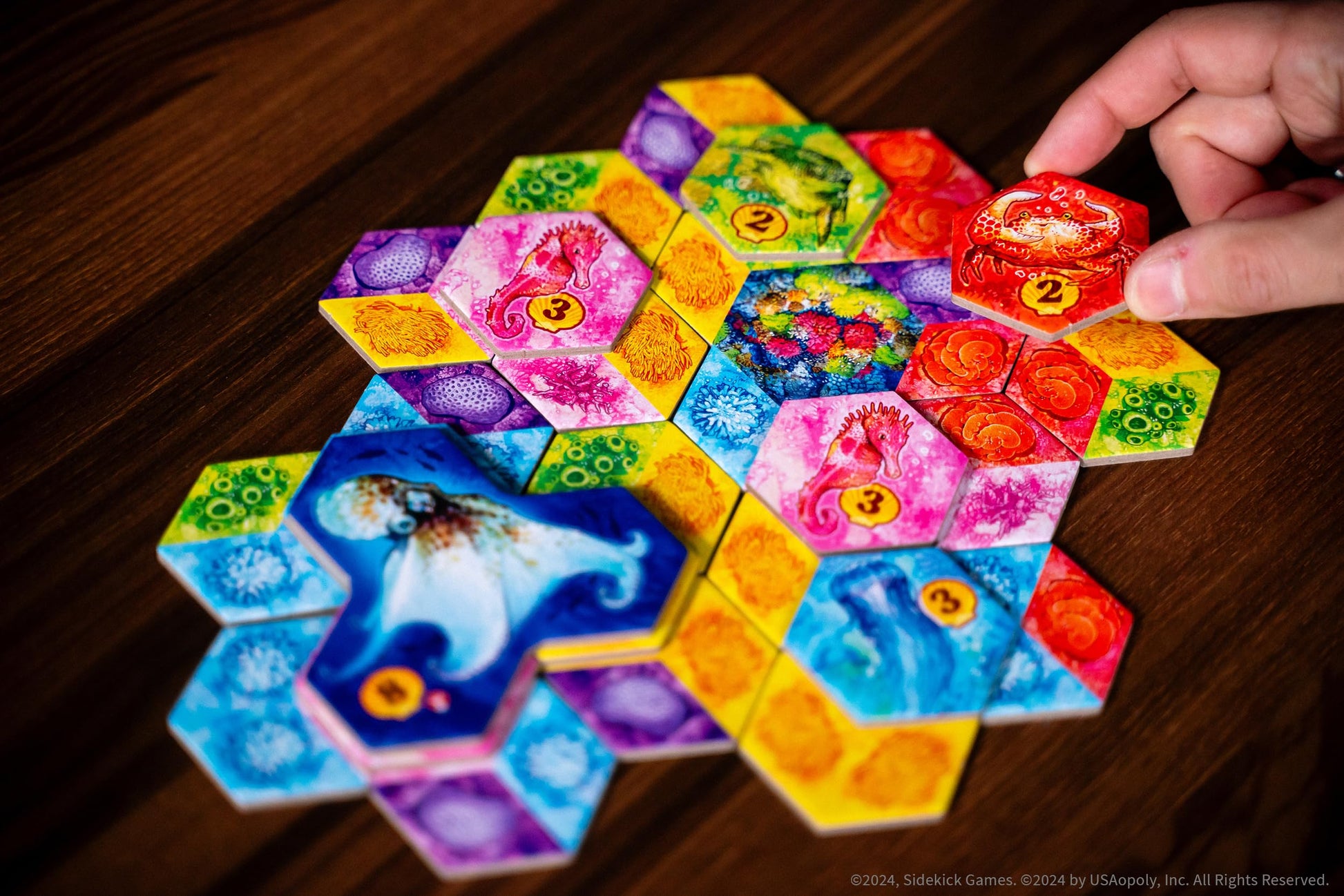 Juego de Mesa AQUA Sidekick Games Arte de Vincent Dutrait Oceanico Estratégico para Adultos y Familia