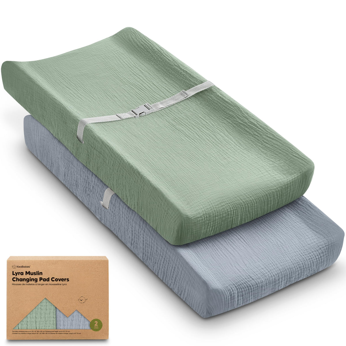 Paquete de 2 fundas para cambiador de pañales de muselina para niño, niña, suave y transpirable, funda para cambiador de muselina de algodón orgánico, sábanas para cambiador de bebé, almohadillas para