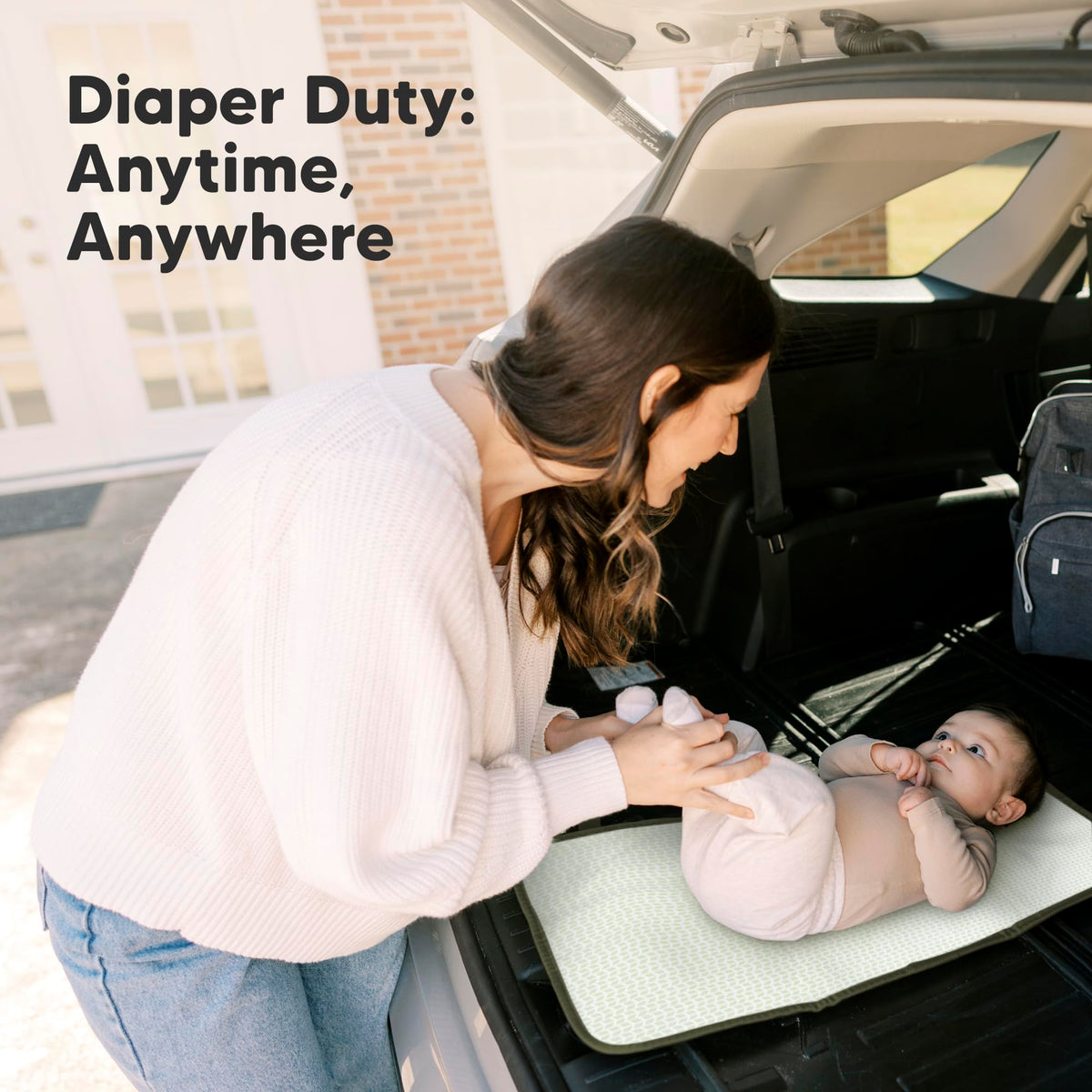 Cambiador Portátil de Pañales – Cambiador Plegable Impermeable para Bebé – Cambiador de Pañales de Viaje – Cambiador Ligero para Bebé – Lavable a Máquina (oliva Oscuro)