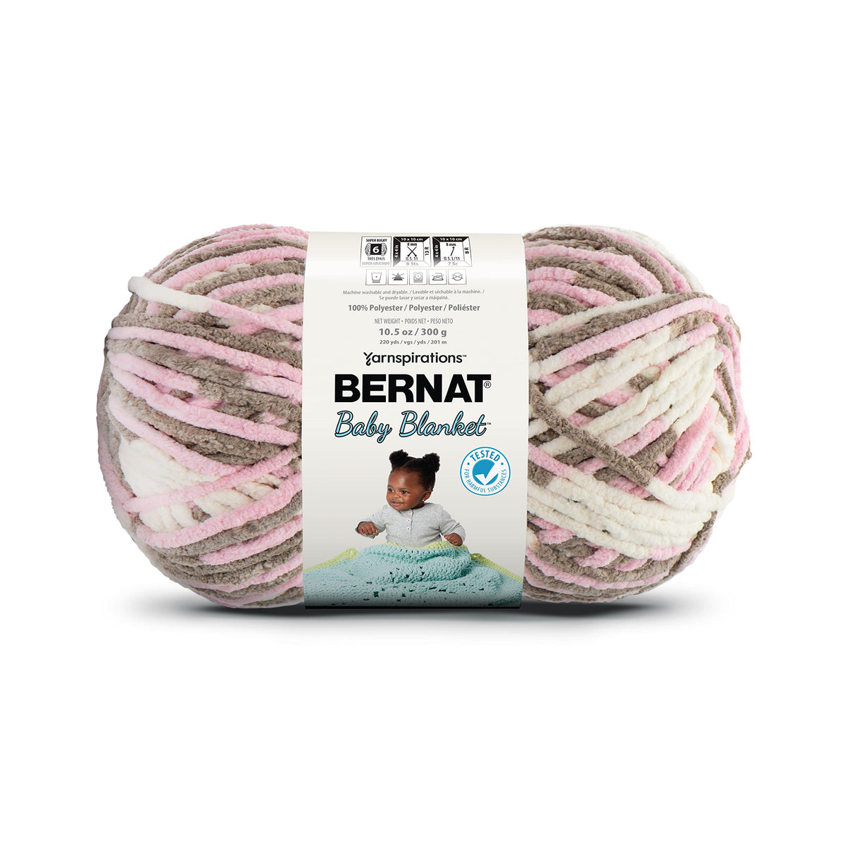 Bernat - Hilo para Manta de bebé, Pequeñas Petunias, Big Ball, 1, 1