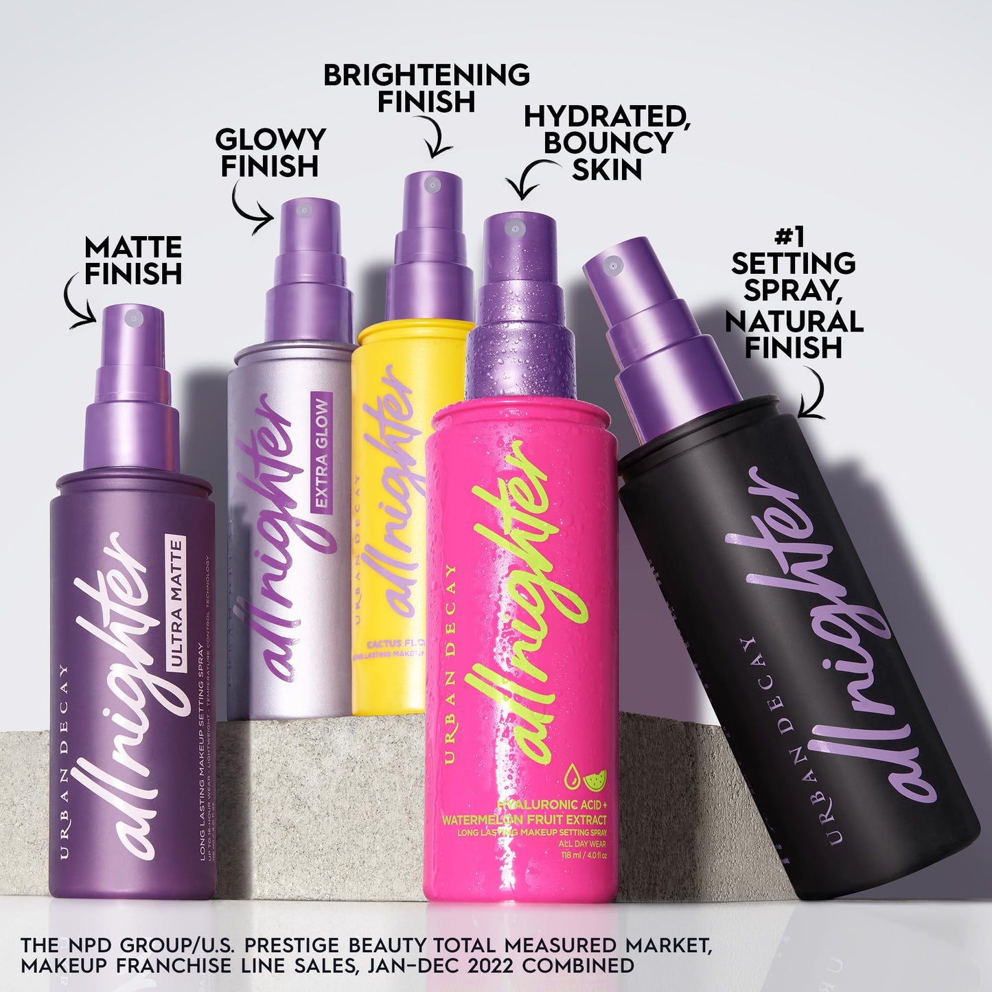 Urban Decay All Nighter Setting Spray Ultra Glow fijador de maquillaje hasta por 16hrs acabado glow, 118ml