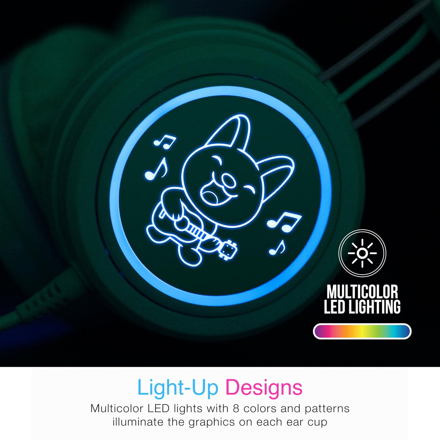 Auriculares MEE audio KidJamz KJ55 USB-C LED Multicolores para Niños