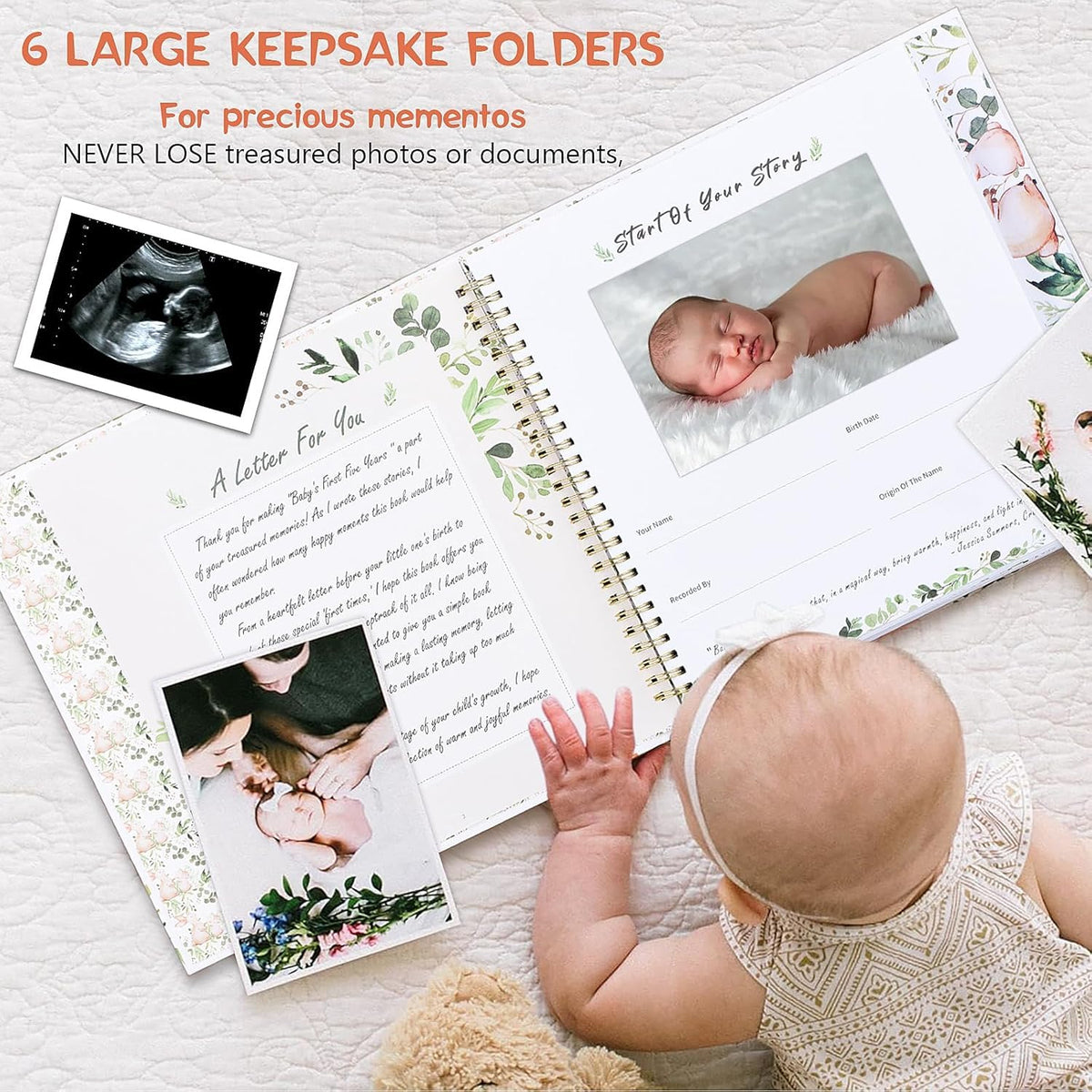 Libro de Recuerdos para Bebés Unisex Nuestro Pequeño Milagro 248 Páginas de Color Ideal para Padres Nuevos