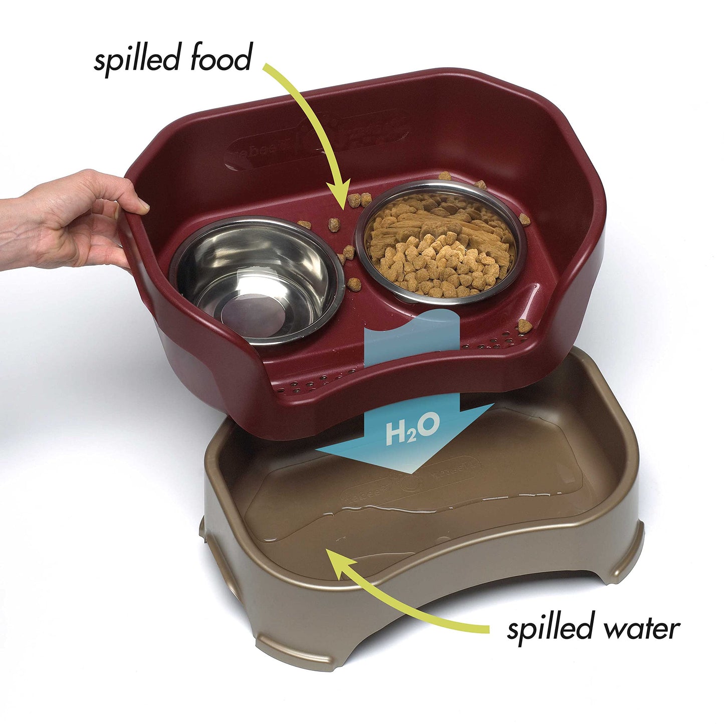 Comedero Elevado Antiderrame Neater Feeder Deluxe Rojo Arándano para Perro Pequeño