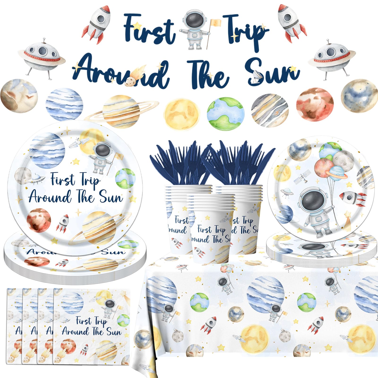 Decoraciones de Cumpleaños Primer Viaje Alrededor del Sol Astronauta