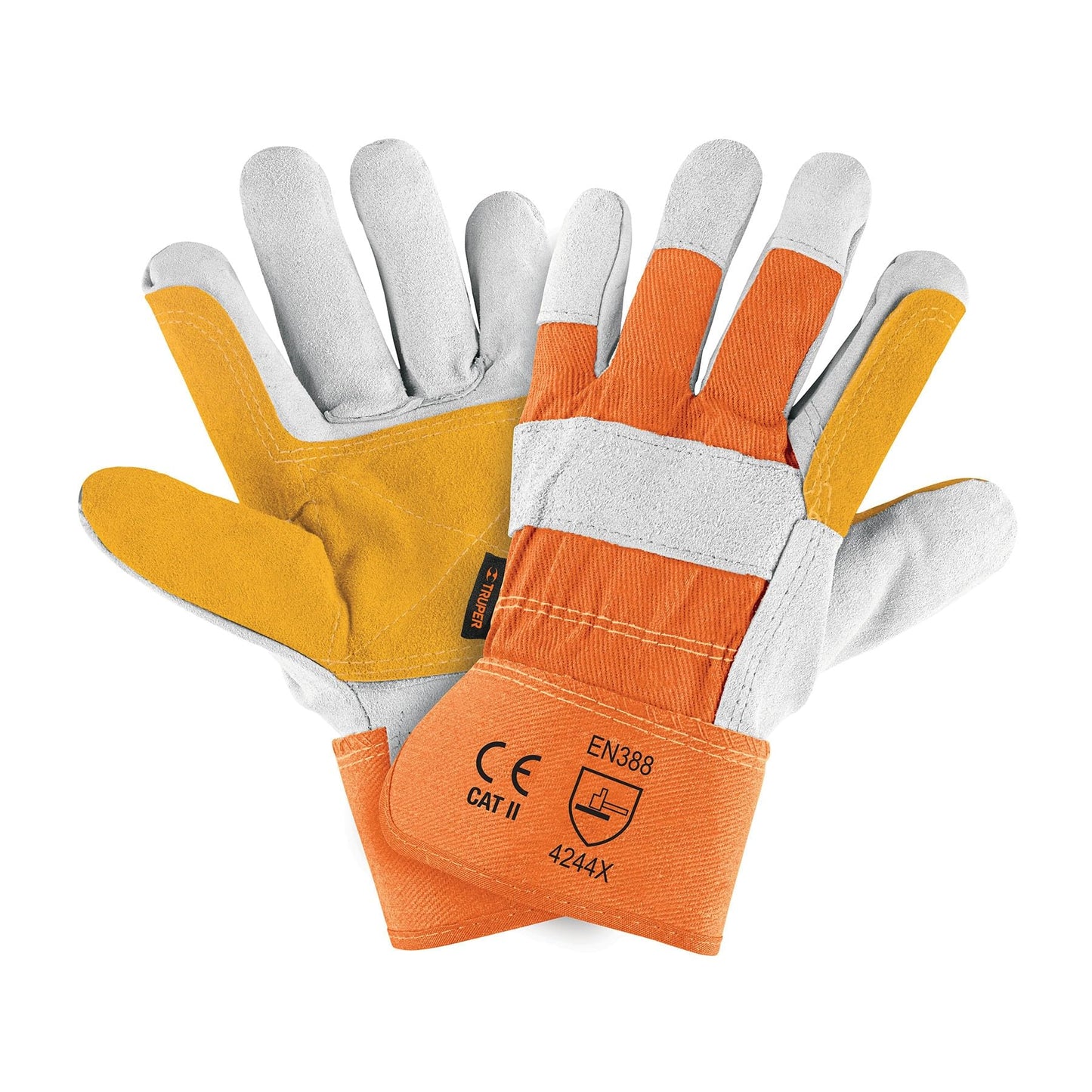 Guantes Truper GU-215 Carnaza y Loneta con Refuerzo Unitalla
