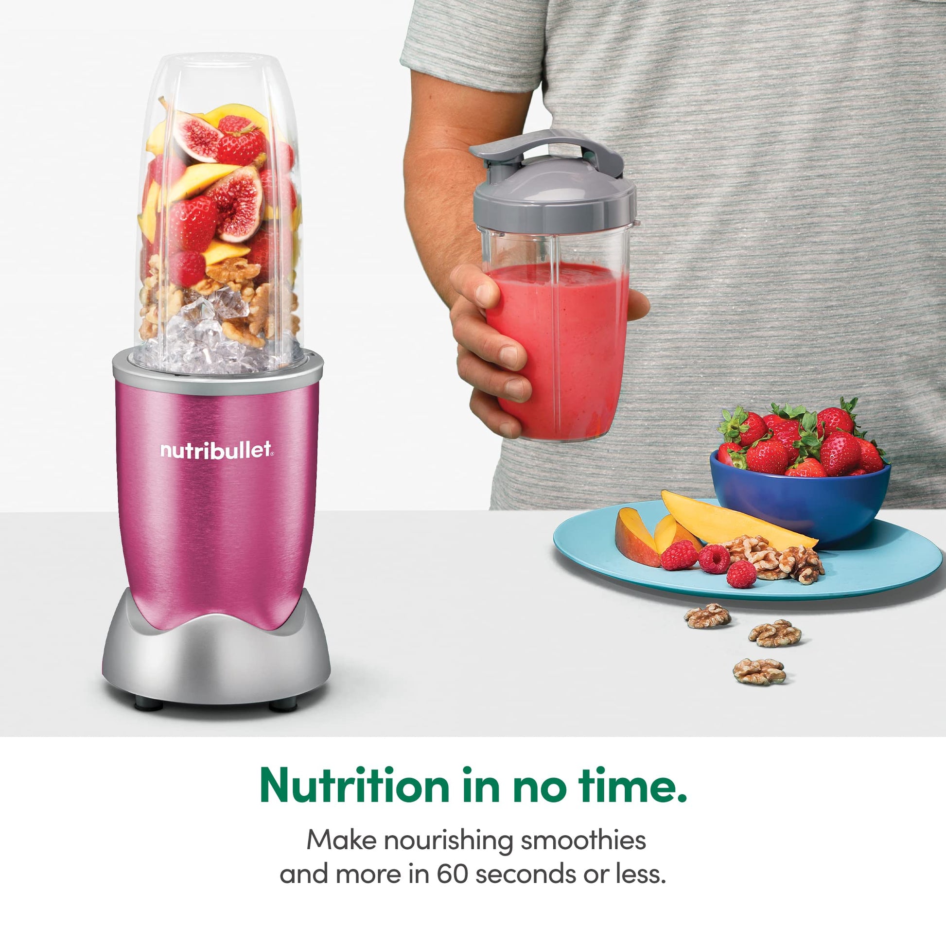 Extractor de Nutrientes Nutri Bullet Rosa Baya 900 W Pro 13 Piezas