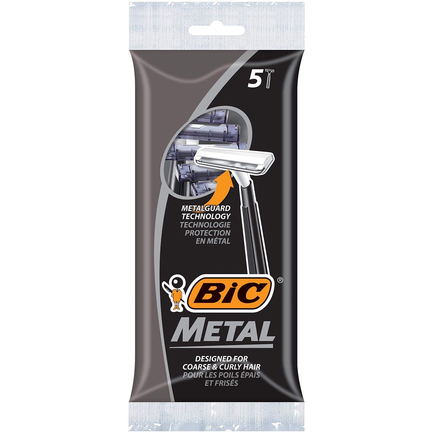 BIC Cuchillas de afeitar desechables de Bic metal, hoja única, 30 unidades (6 paquetes de 5 cuchillas), 30 unidades