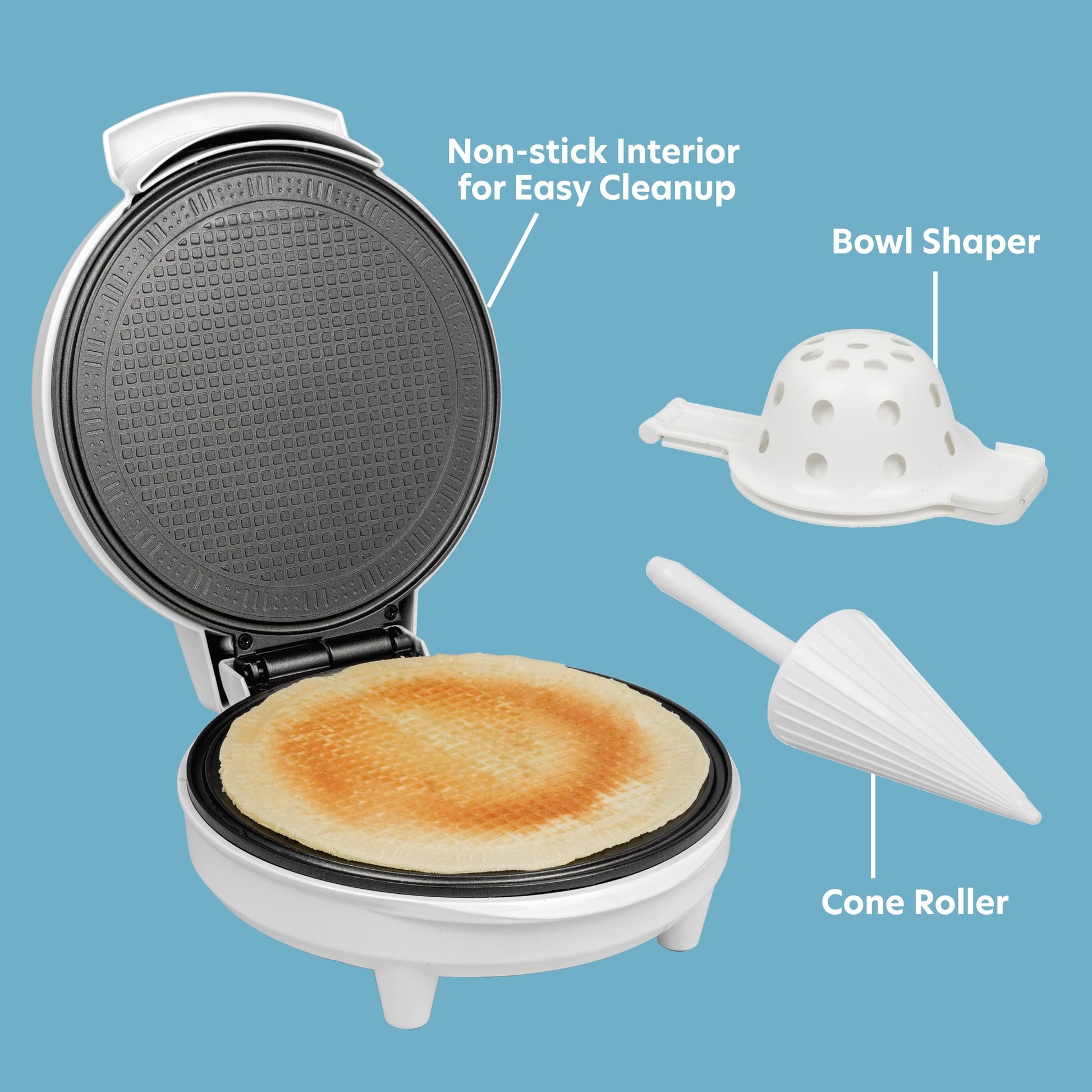 Máquina para Conos de Waffle e Hacer Helados Caseros en Minutos