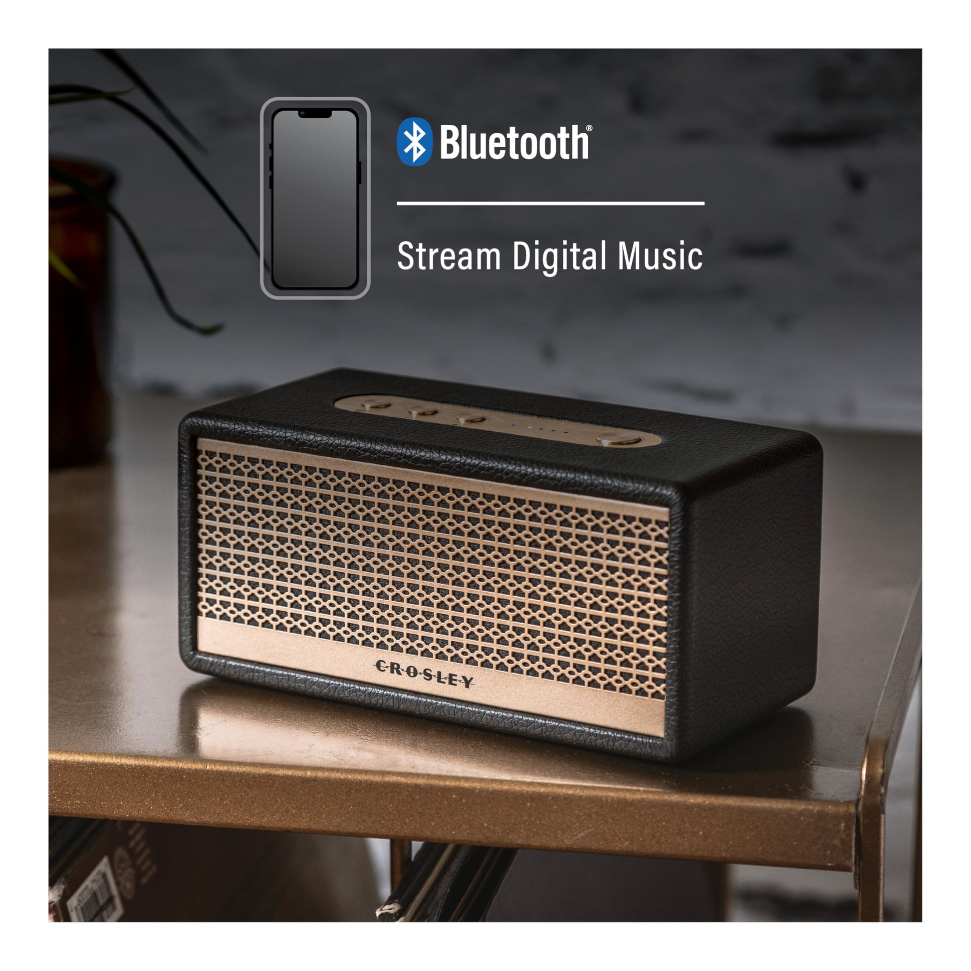 Crosley CR3113A-BK Montero - Altavoz Bluetooth Recargable portátil pequeño, Color Negro