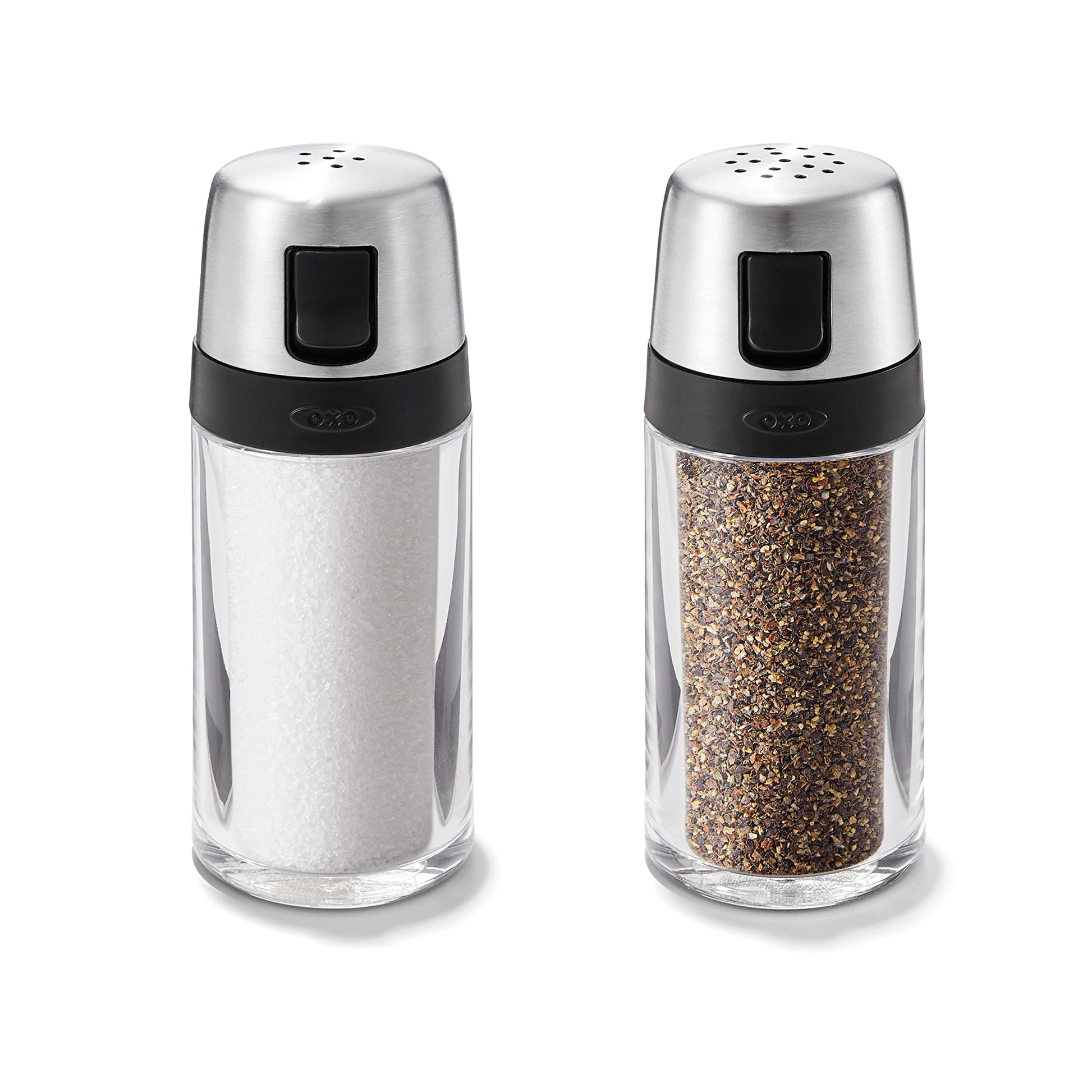 Set de Batidor de Sal y Pimienta OXO Good Grips Transparente y Plateado