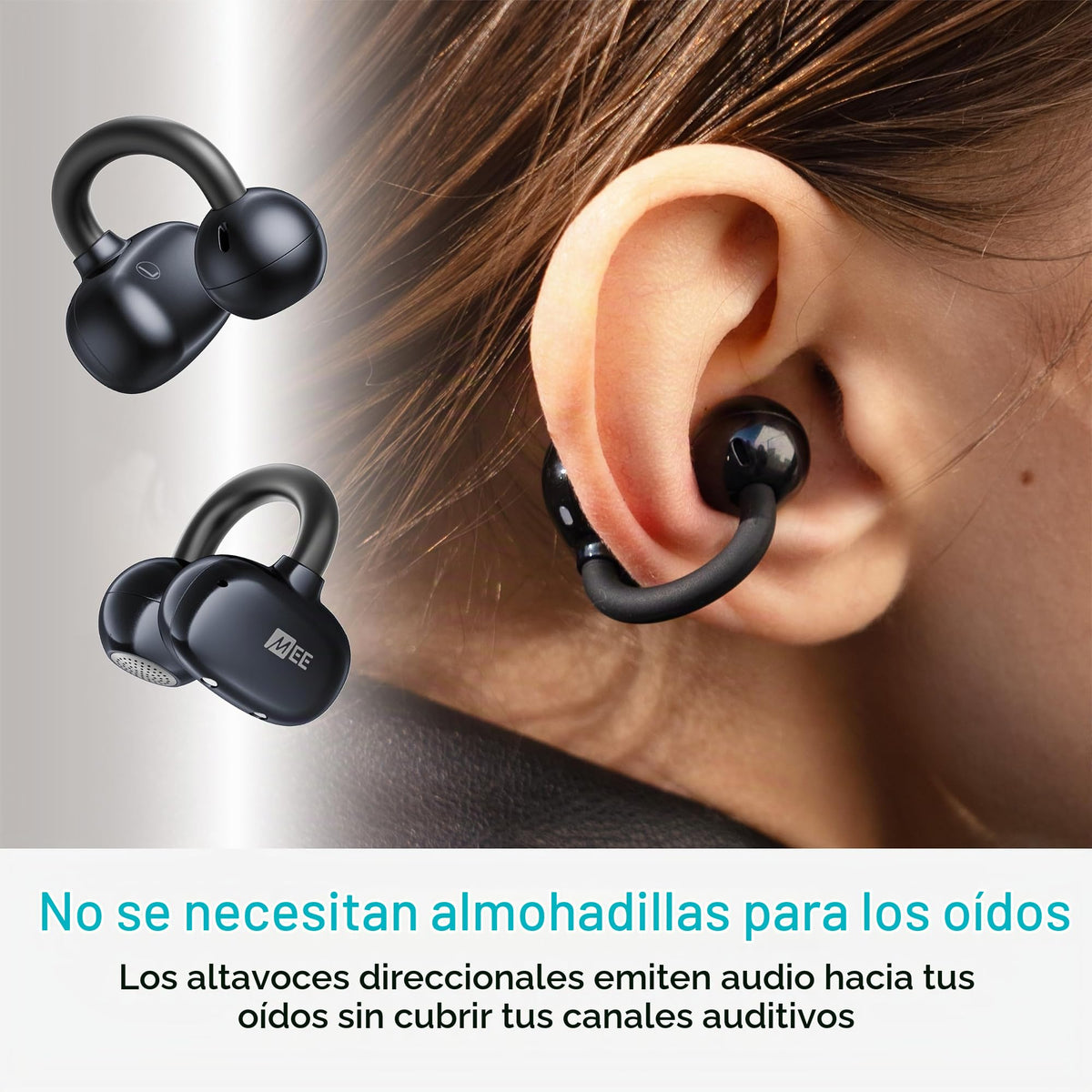 Auriculares Inalámbricos MEE audio Pebbles Air Negra con Bluetooth 5.3 y Reducción de Ruido para Deportes