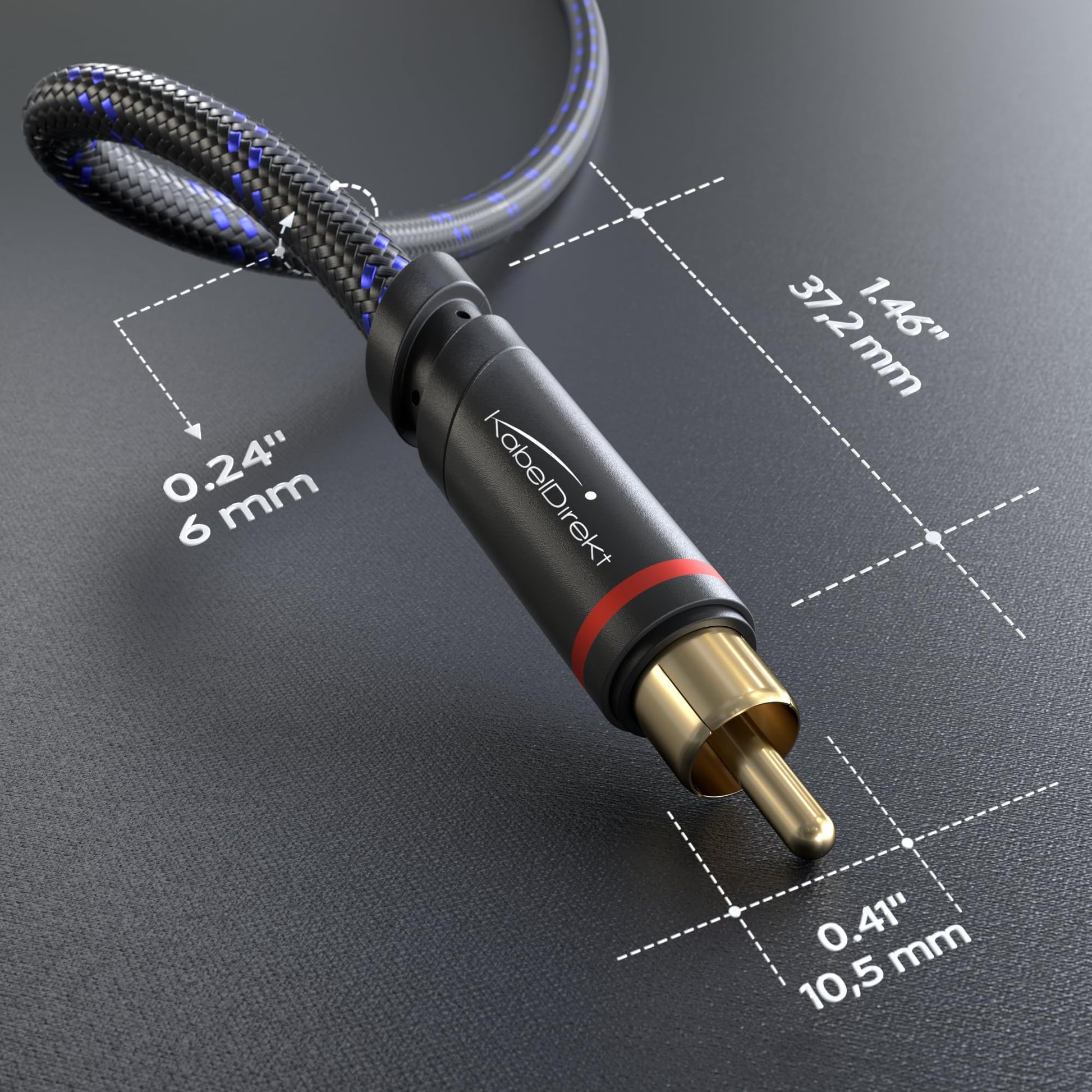 KabelDirekt – Cable audio estéreo – 6ft/2m – 2×2 RCA, trenzado