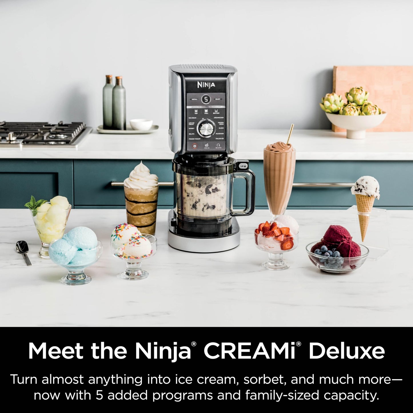 Heladera Ninja CREAMi Deluxe Plata con 11 Funciones 11 en 1 para Sorbetes y Batidos
