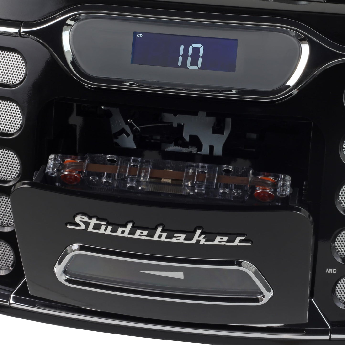 Boombox Bluetooth Retro Edge Negro con Reproductor de CD/Cassette y Radio Estéreo AM-FM