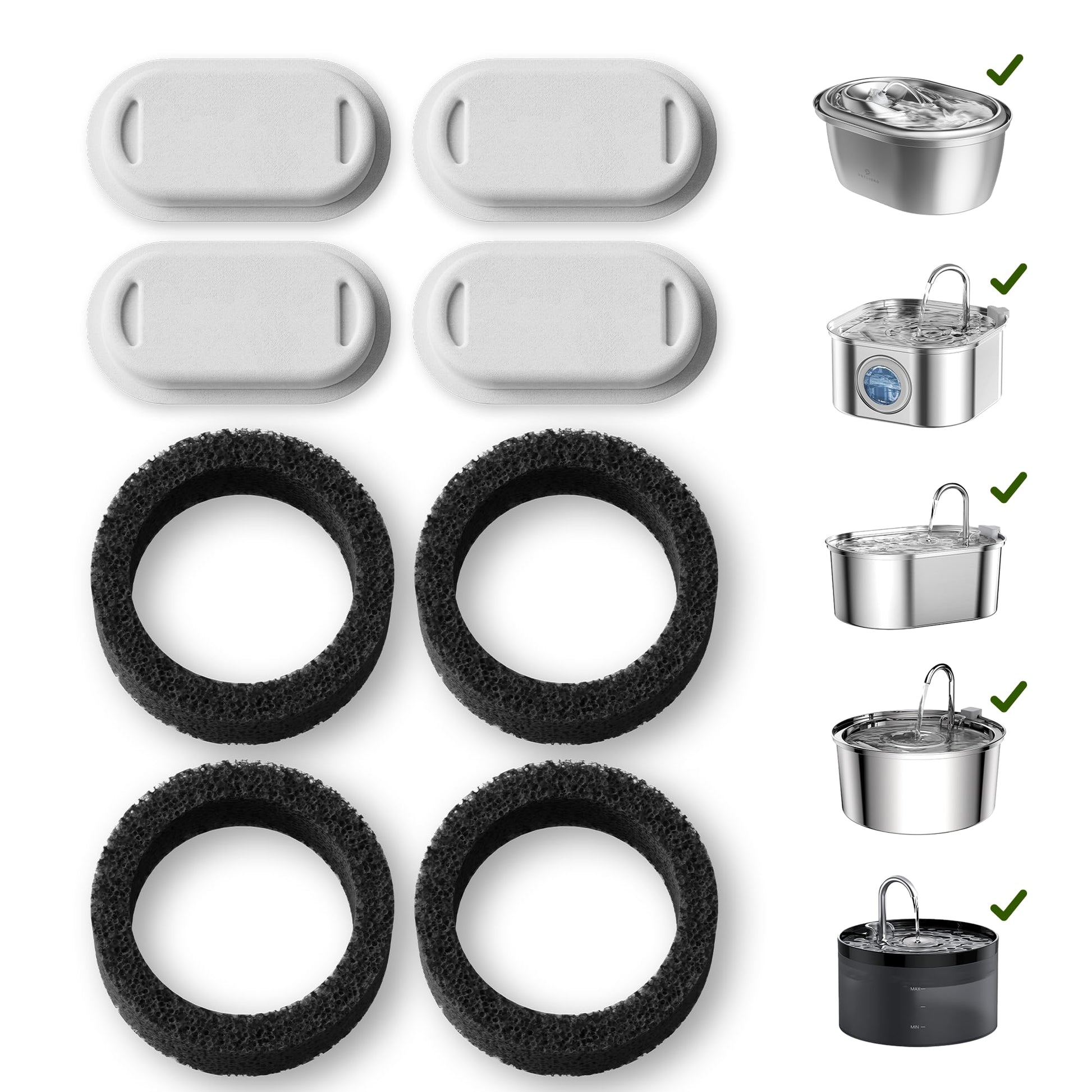 Filtros de Repuesto PETLIBRO Acero Inoxidable para Fuente de Agua para 2 Meses 4 Unidades