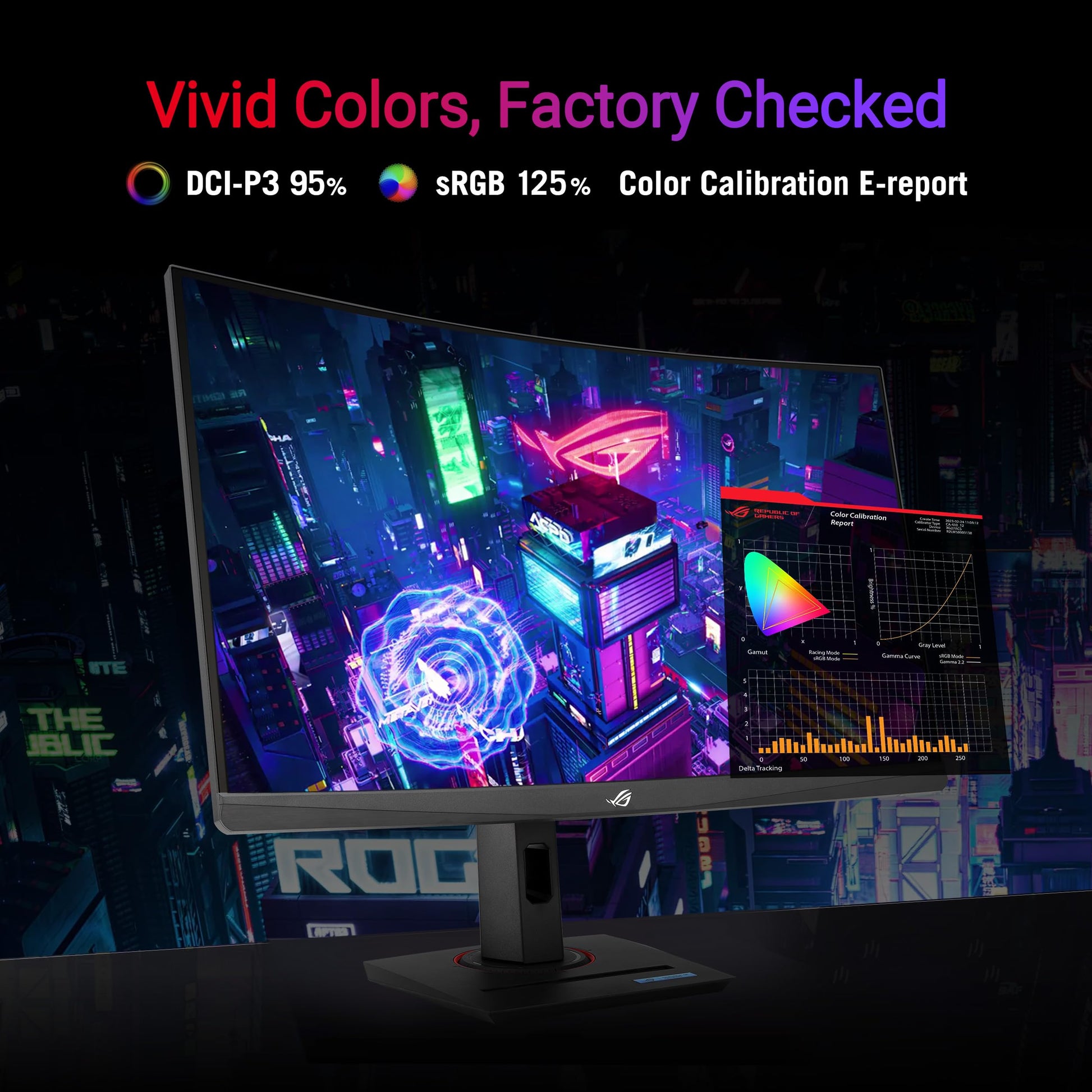 ASUS Monitor Gamer ROG Strix XG27WCS USB Type-C: 27 Pulgadas, 2560 x 1440, Curvo, 180 Hz, 1 ms (GTG), VA rápido, Extreme Low Motion Blur Sync