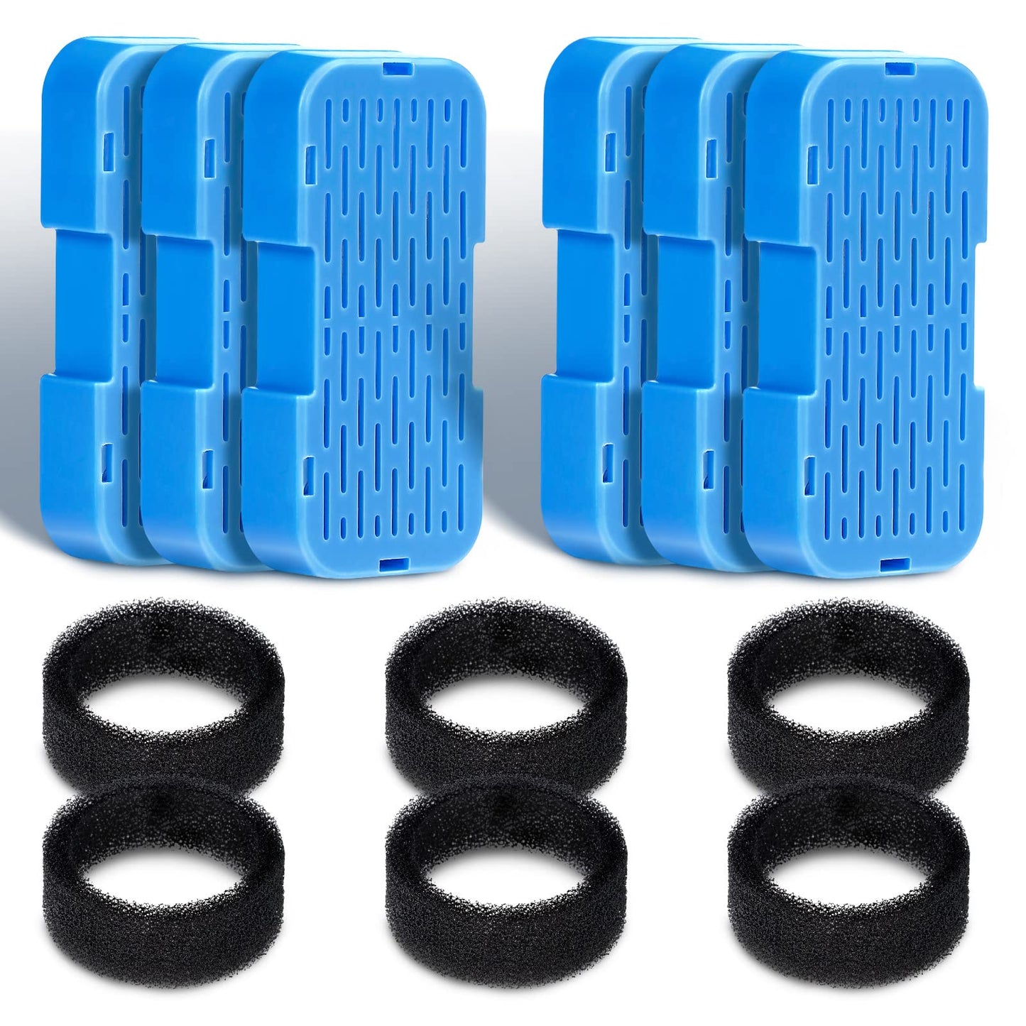 KOOGMOON Filtros De Fuente De Agua para Gatos, Adecuados para Fuentes De Acero para Gatos (S4), Filtro De Carbón De 6 Piezas + Filtro De Espuma De 6 Piezas
