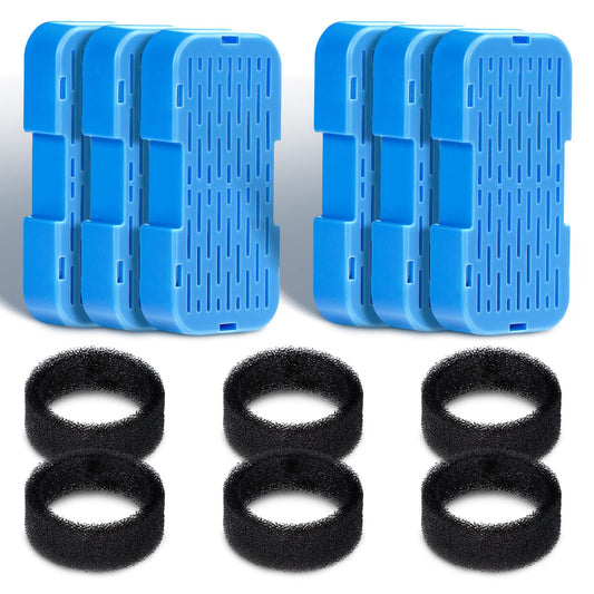 KOOGMOON Filtros De Fuente De Agua para Gatos, Adecuados para Fuentes De Acero para Gatos (S4), Filtro De Carbón De 6 Piezas + Filtro De Espuma De 6 Piezas
