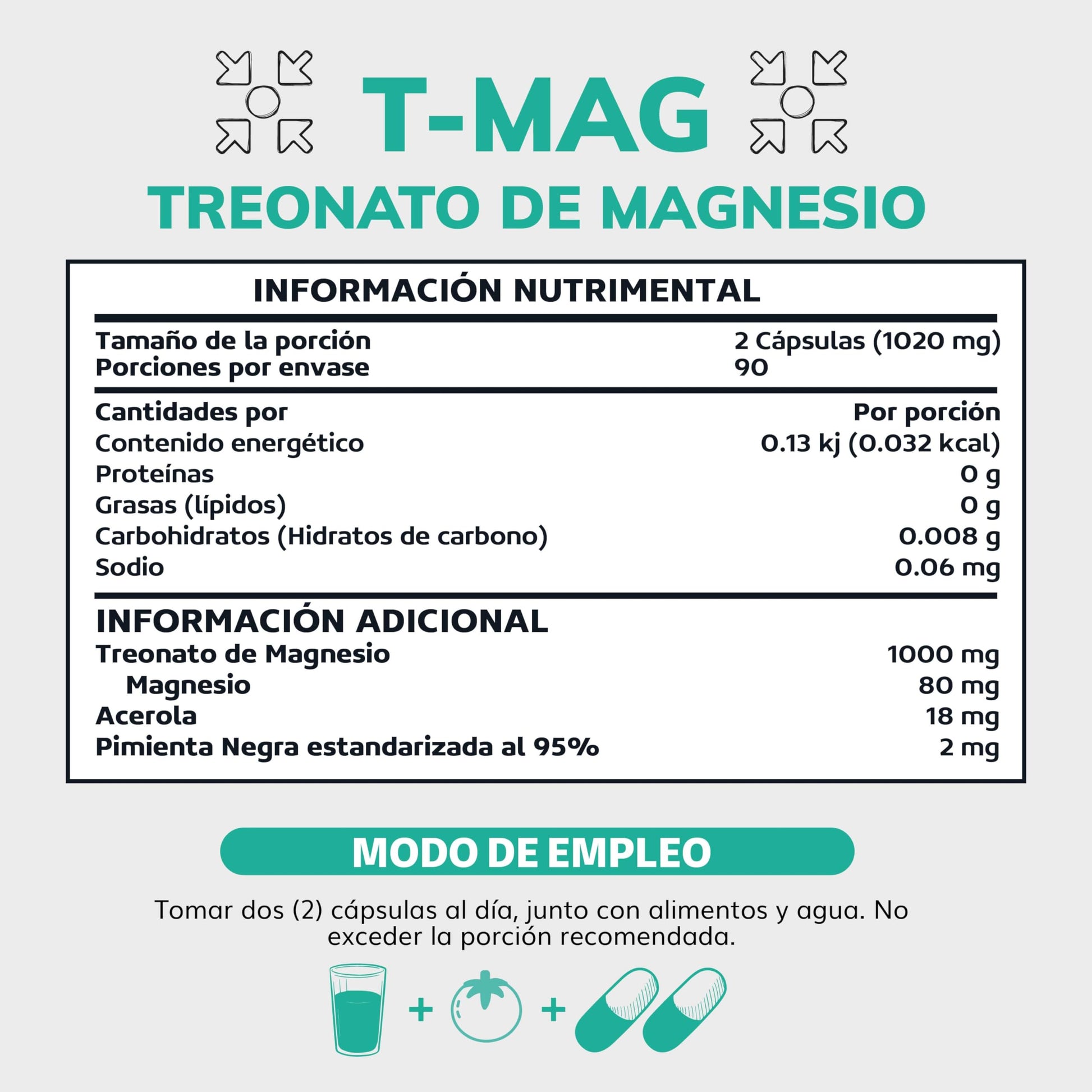 Suplemento Alimenticio Vegano Beyond Vitamins Magnesio y Acerola Alta Absorción 180 Cápsulas