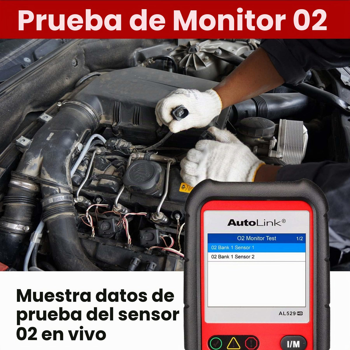 Escáner OBD2 Autel Autolink AL529HD Servicio Pesado Recuperación de Código Vin y Prueba de Monitor Obdii