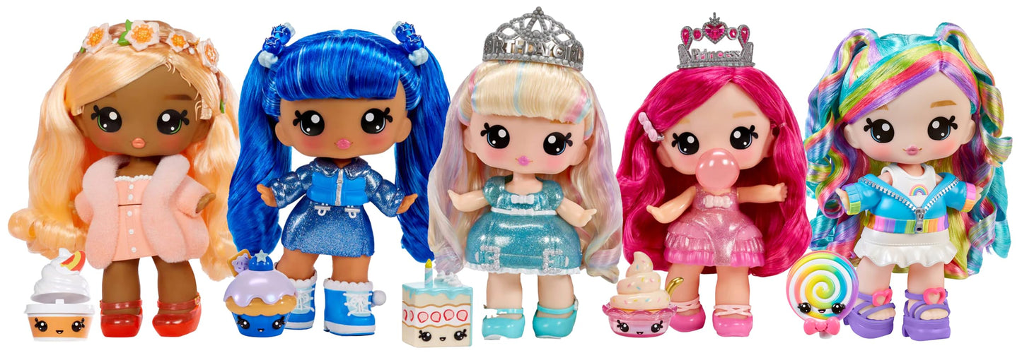 Muñeca Grande Yummiland Piper Peach Swirlyboo perfumada con Kit DIY de Brillo Labial para Niños
