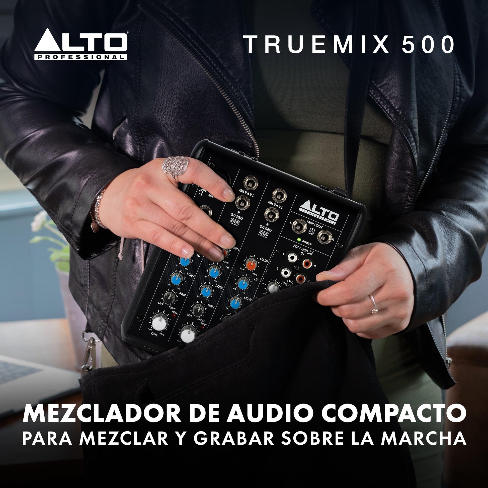 Mezcladora de Audio ALTO TrueMix 500 Interfaz USB Negro para Actuar en Directo y Podcasts