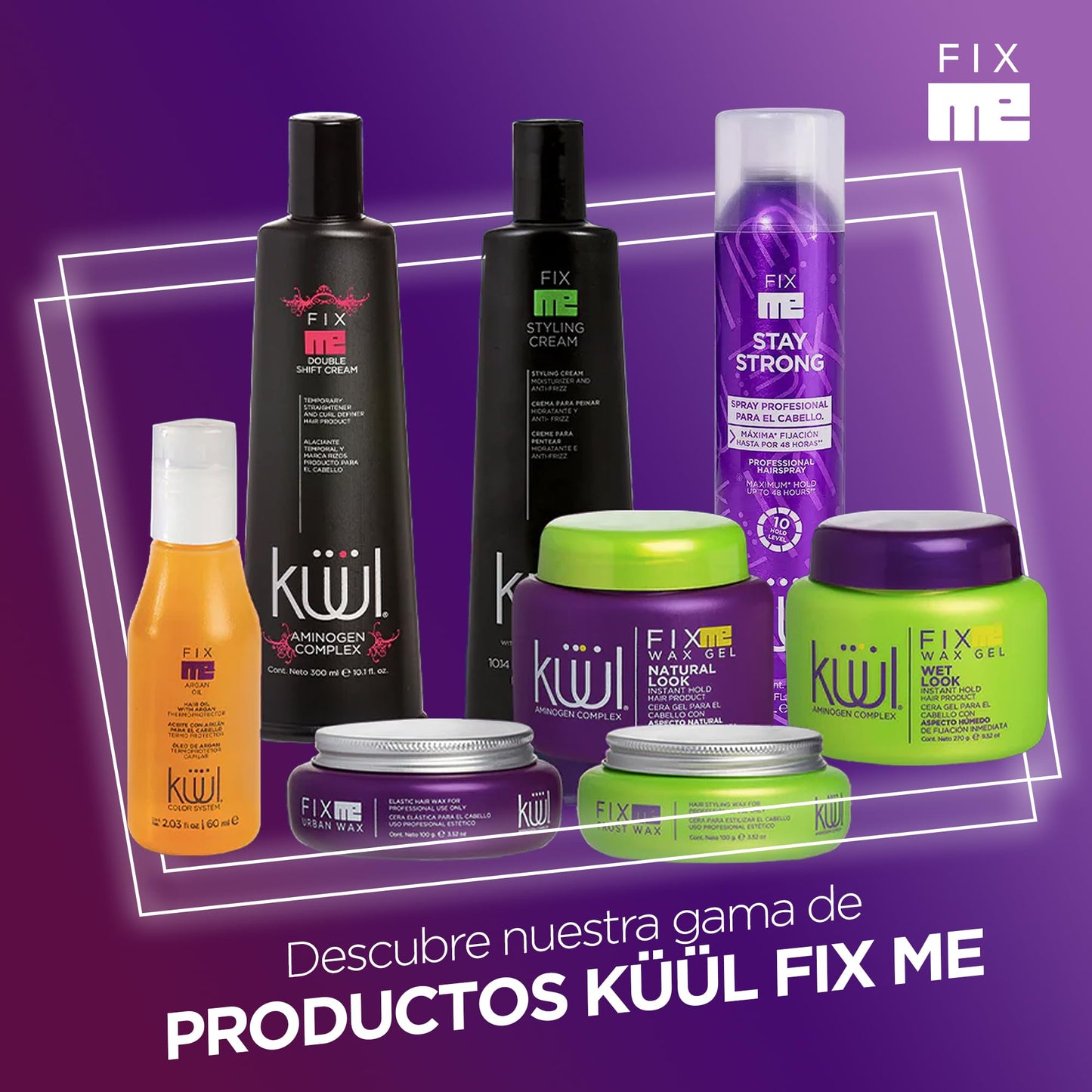 KÜÜL - Fix Me Frost Wax Cera para Cabello 100 g, de Aspecto Natural y Apariencia Brillante, Separa y Define el Cabello, Aporta 100% Brillo, No Deja el Cabello Duro, Ideal para Cabello Abundante