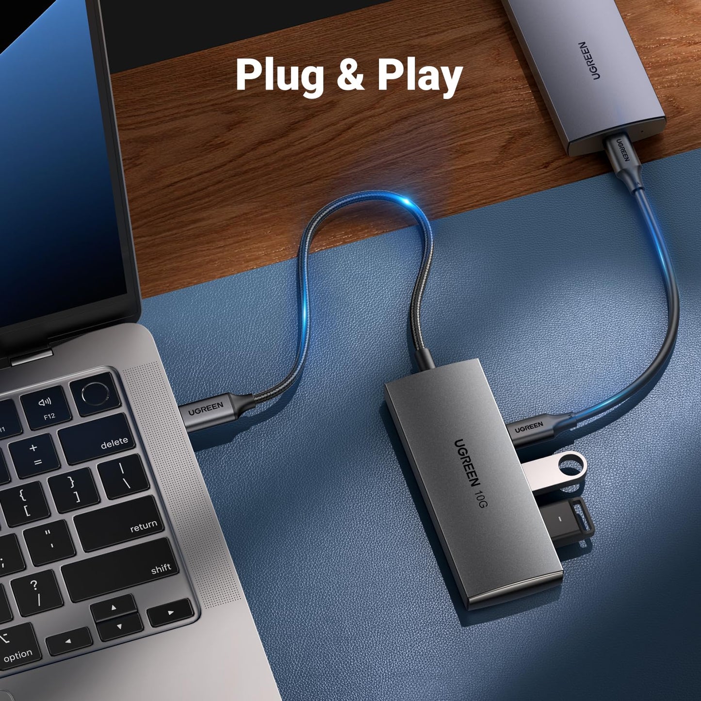 Hub USB C UGREEN 3.2 10Gbps con 4 Puertos para MacBook, Chromebook, iMac