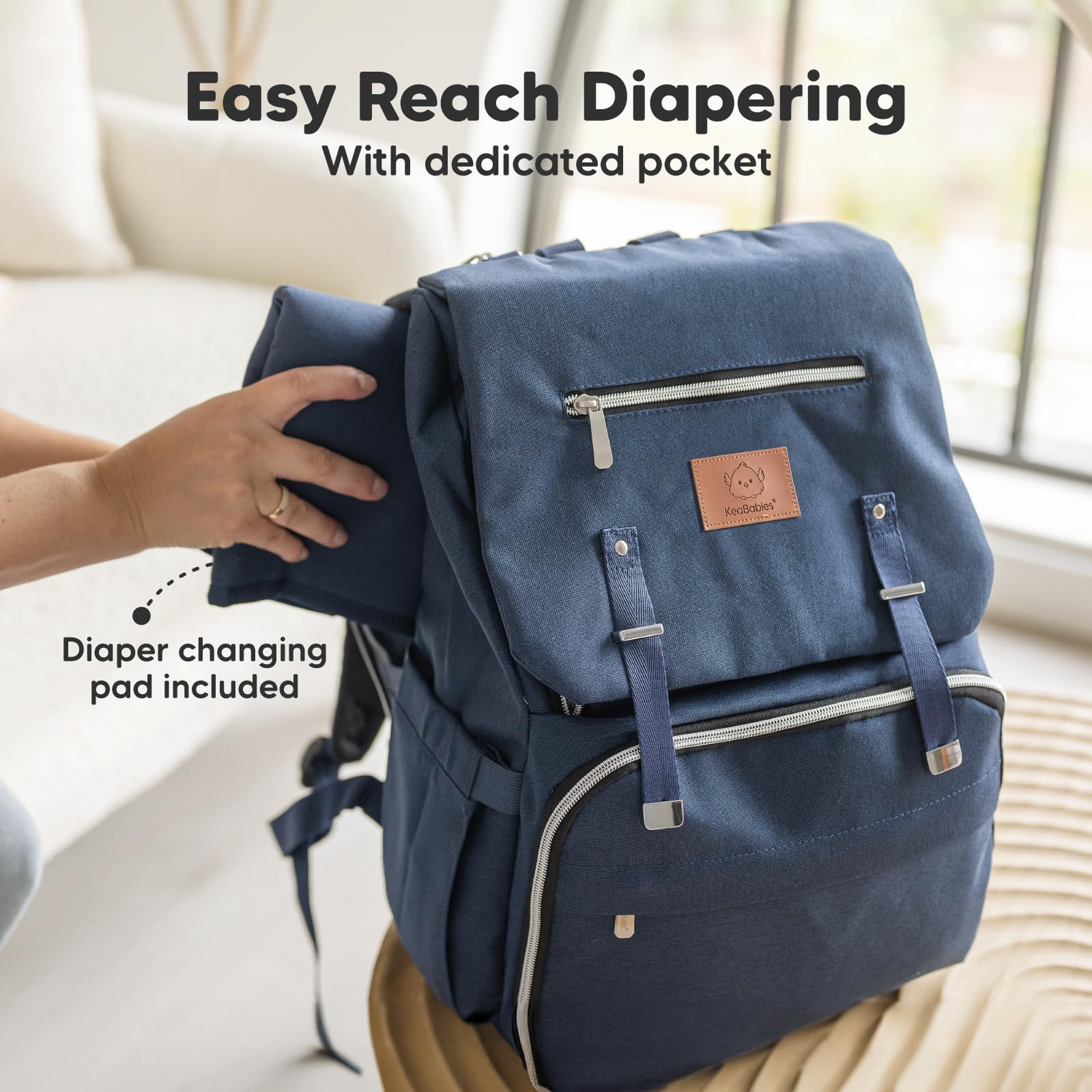 Mochila para paquete de pañale - Bolsos de viaje para bebés, impermeables y multifuncionales - Bolsos grandes para pañales - Durables y elegantes - Incluye colchoneta cambiadora (Classic Gray)