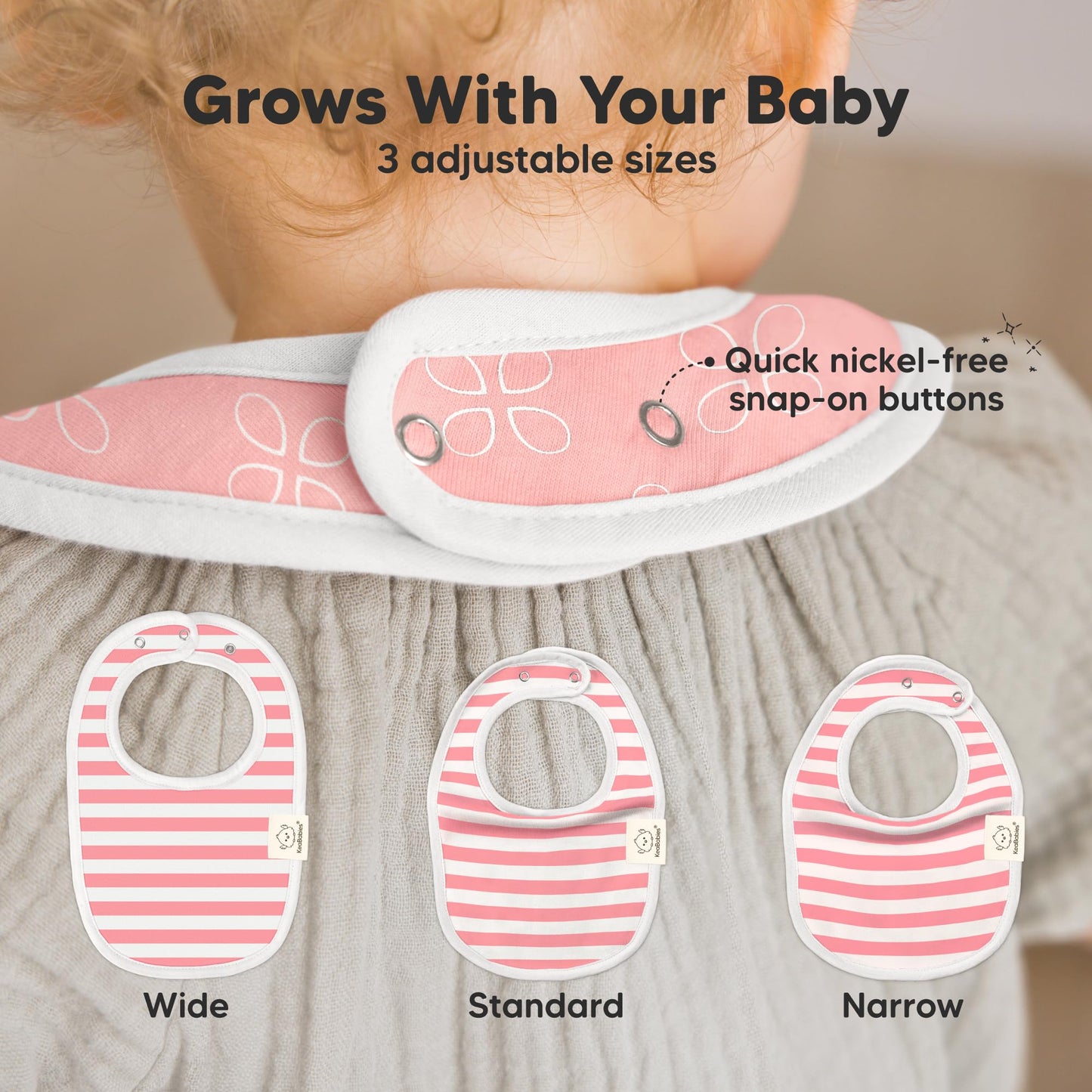 KeaBabies - Paquete de 8 baberos orgánicos para bebé para babeo y dentición, baberos de algodón suave para bebé, niño, extra absorbentes, fáciles de limpiar y poner para niños pequeños, recién nacidos