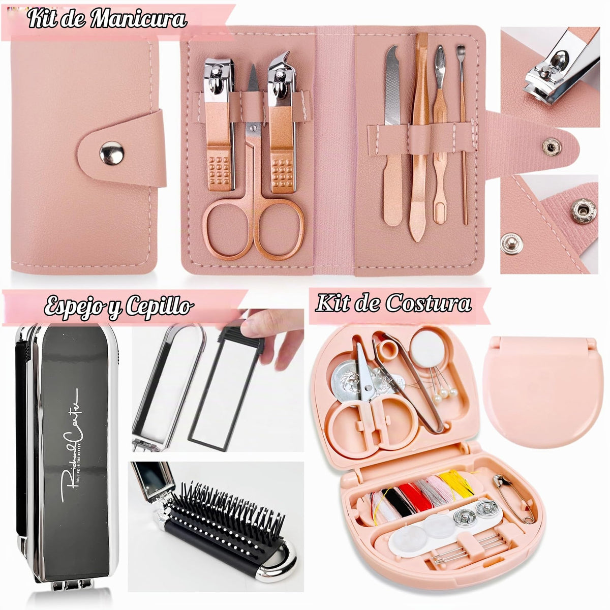Kit de Viaje Bianca Luxe 45 Artículos Esenciales para Mujer