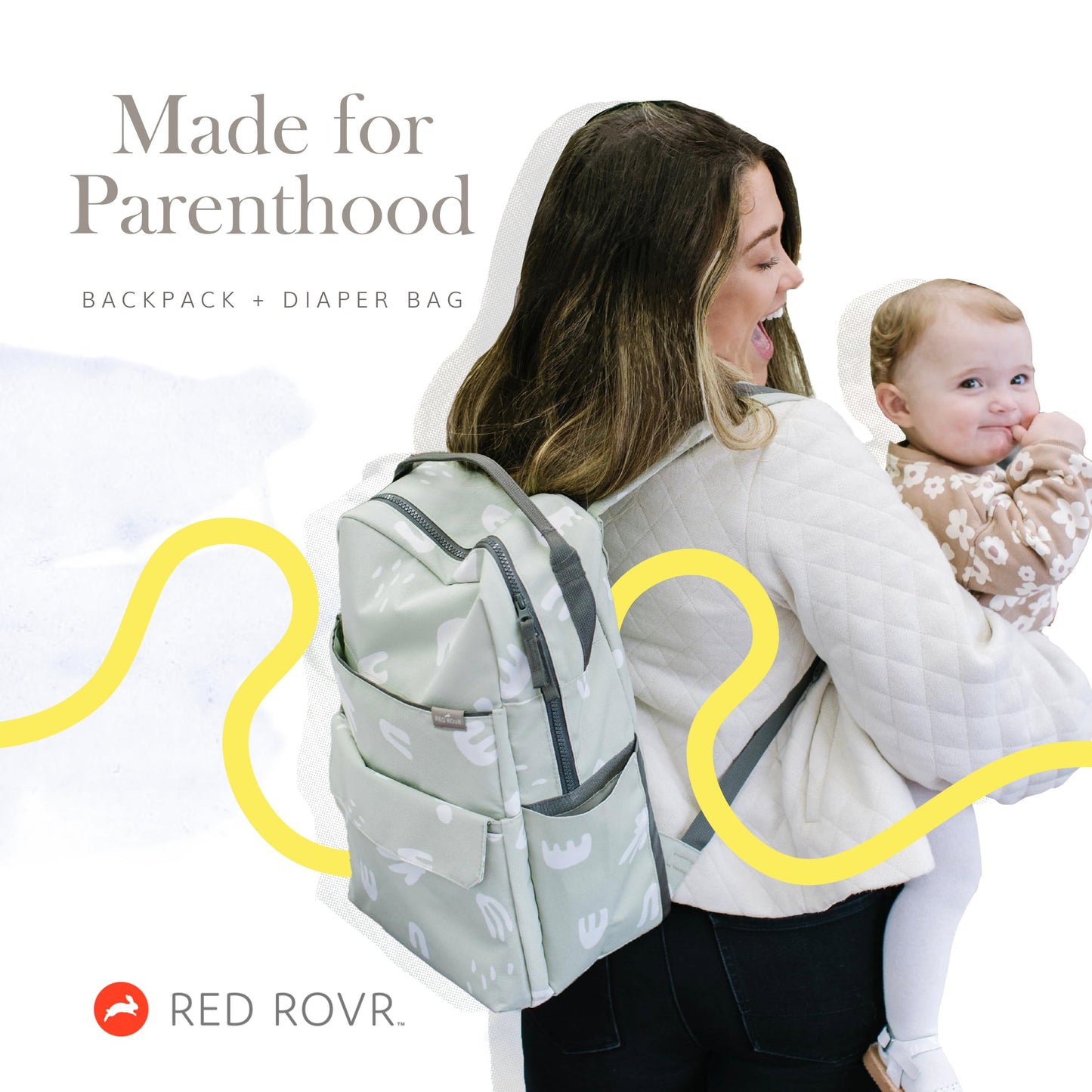 RED ROVR - Mochila Roo, Pear Doodle, Mochila ligera e informal para humanos