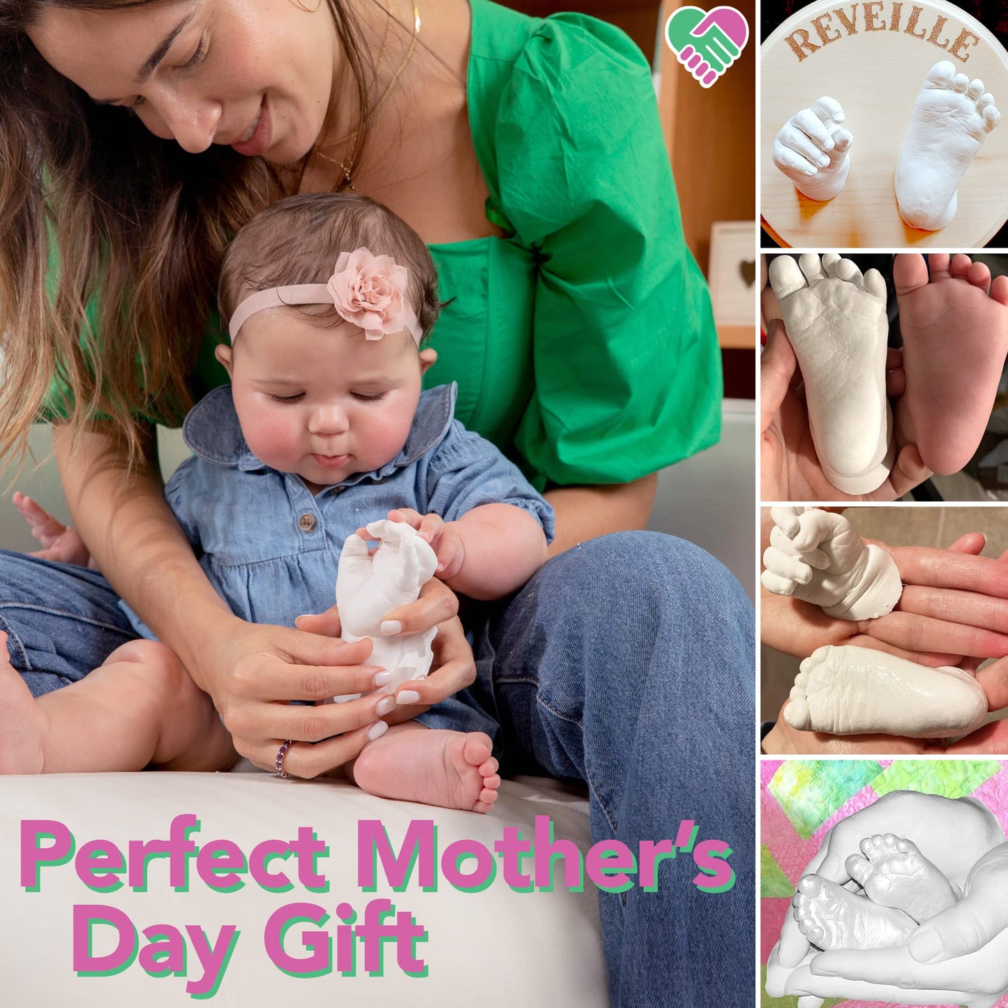 (Clear Sealant - Matte) - Luna Bean Infant Plaster Statue Casting Keepsake Kit - Cast Baby Hand & Foot (Clear Sealant - Matte)