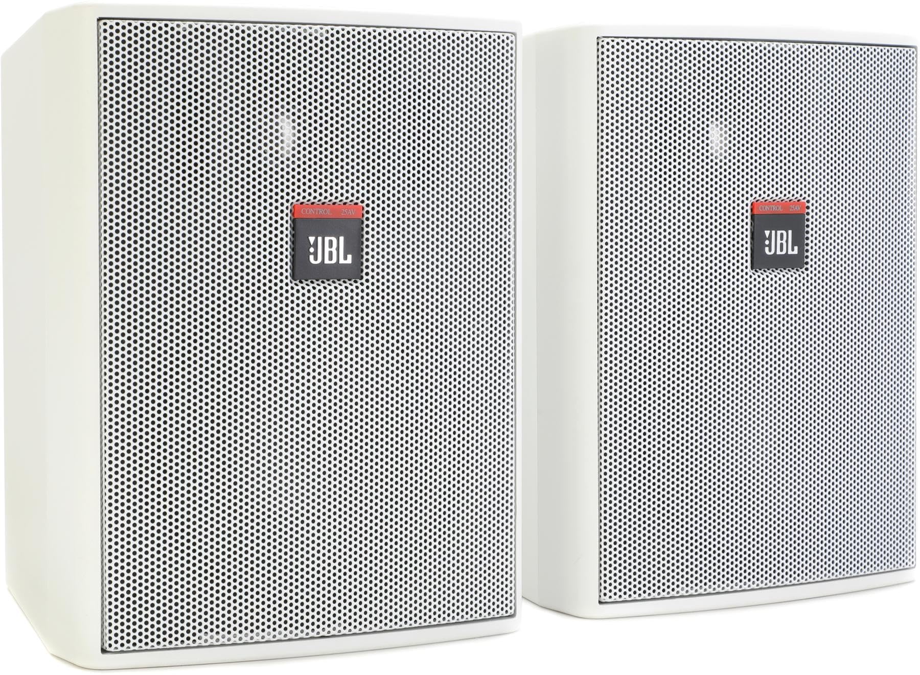 JBL Professional Control 25AV-WHCompact Altavoz de fondo/primer plano, color blanco, se vende por par