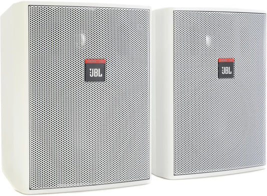 JBL Professional Control 25AV-WHCompact Altavoz de fondo/primer plano, color blanco, se vende por par