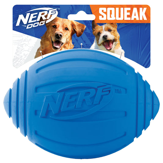 Balón de Fútbol Nerf Dog Azul con Squeaker