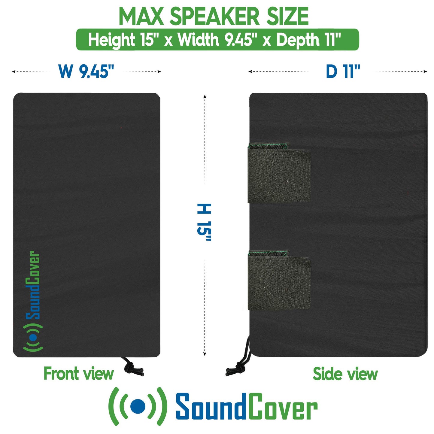 SoundCover Dos Cubiertas de Altavoz Grandes Montadas en C – Se Adapta a Altavoces Grandes como Tecnología Definitiva AW 6500, Polk Audio Atrium 8 – Tamaño Máximo: 15" Alto x 9.5" Ancho x 11" Profundo