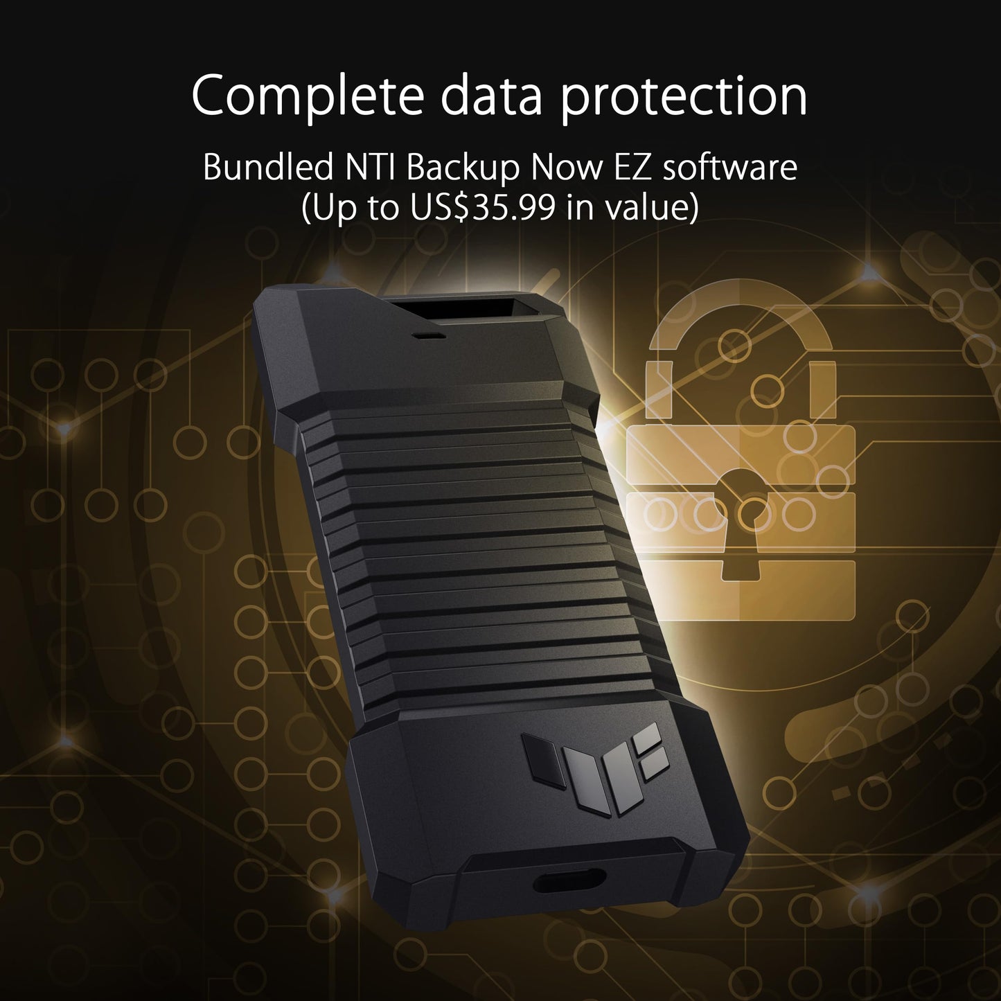 SSD Portátil TUF Gaming 1 TB Negro Aluminio Resistente para Hombre