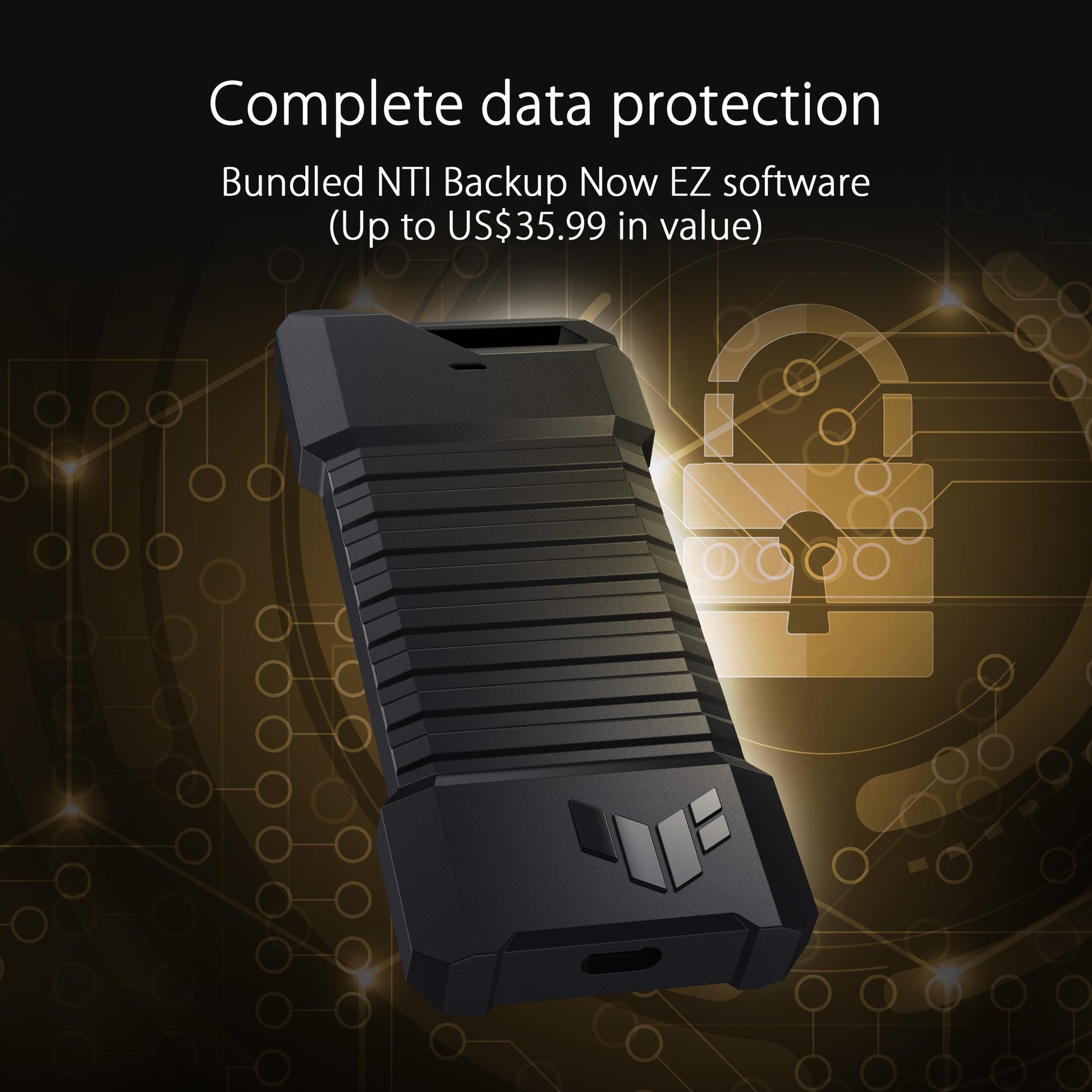 SSD Portátil TUF Gaming 1 TB Negro Aluminio Resistente para Hombre