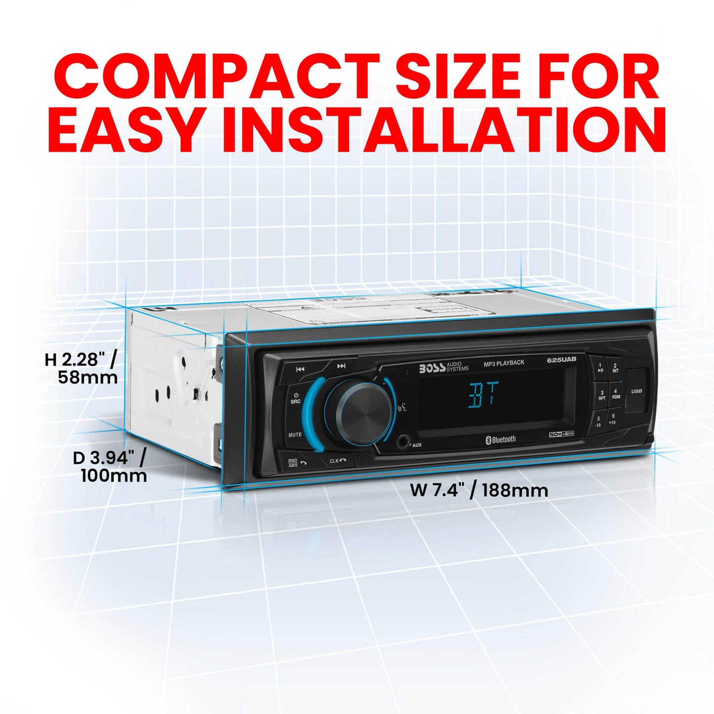 Boss Audio Systems Receptor de Radio de Estado sólido Am/FM con Bluetooth y MP3