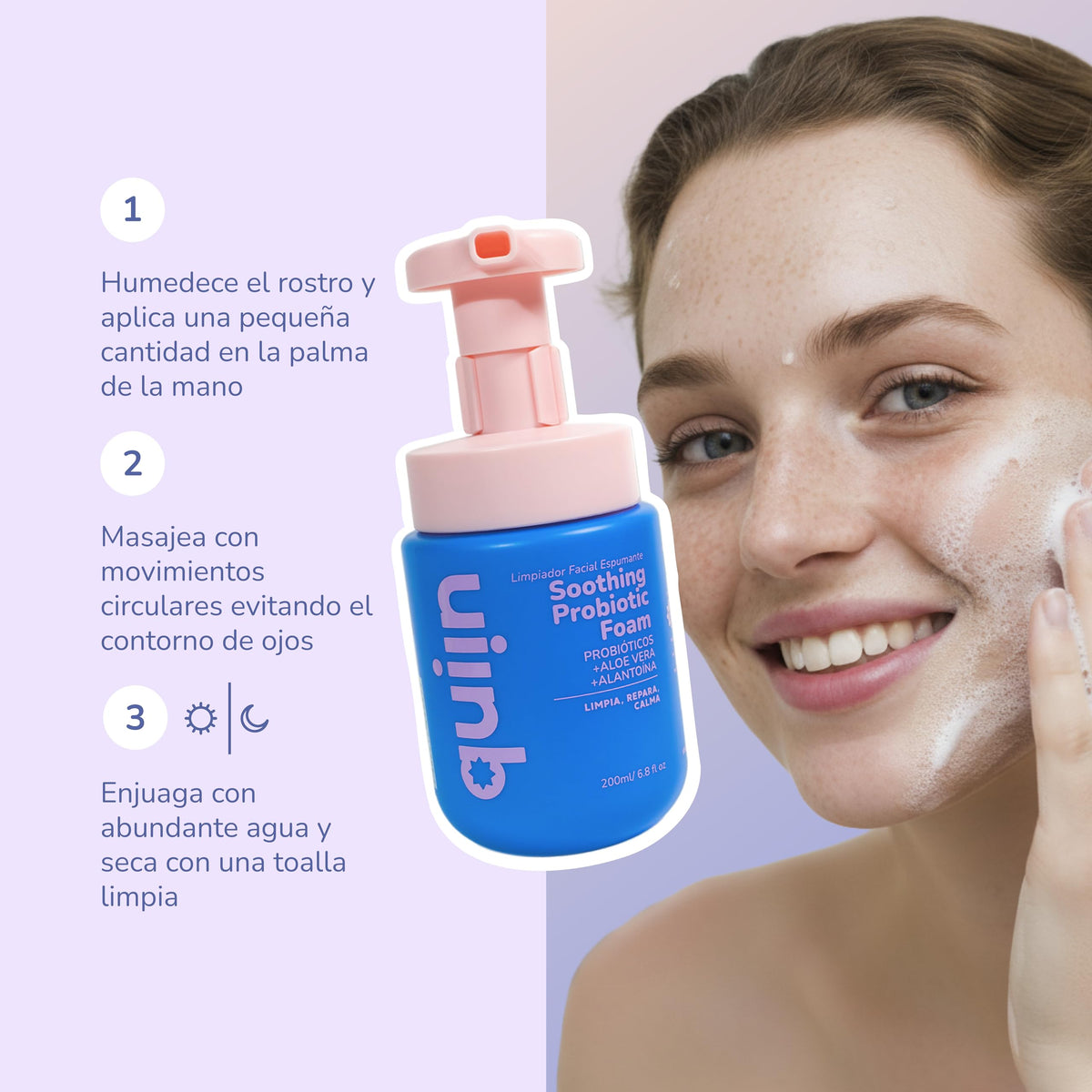 Quiin Smoothing Probiotic Foam Limpiador con Probióticos y Aloe 200 ml